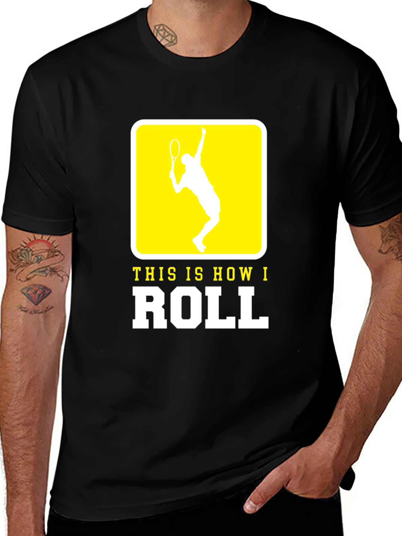 Variant 27 of Tennis Player This is How I Roll Black T-Shirt