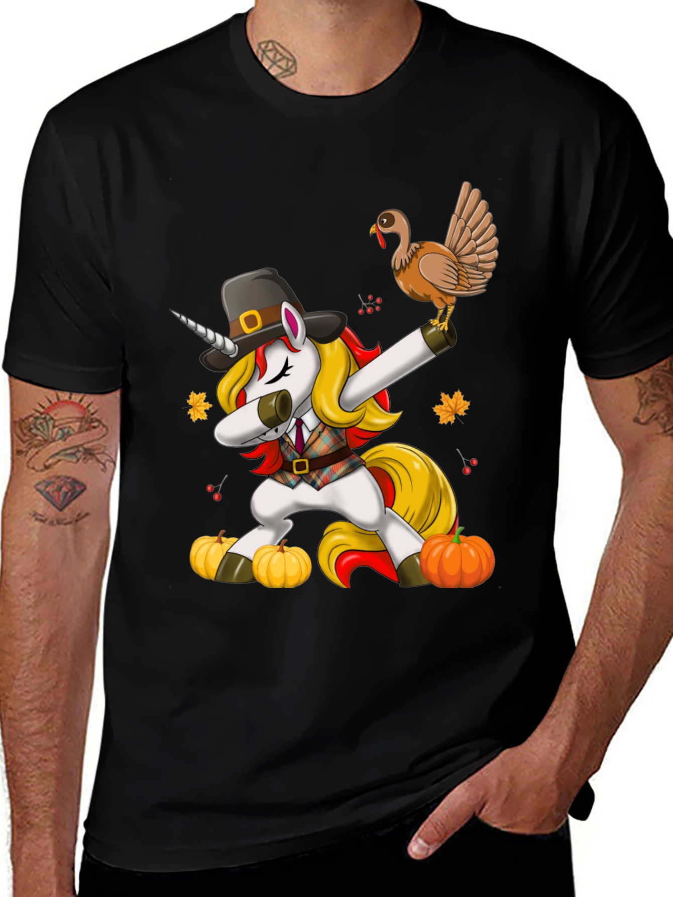 Variant 14 of Thanksgiving Unicorn Dabbing T-Shirt