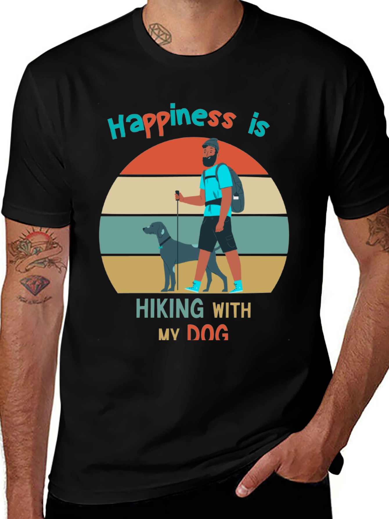Variant 18 of Hiking With My Dog Graphic Tee