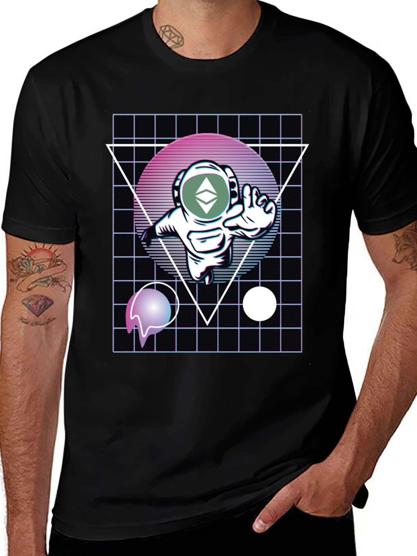 Variant 22 of Retro Astronaut Crypto T-Shirt