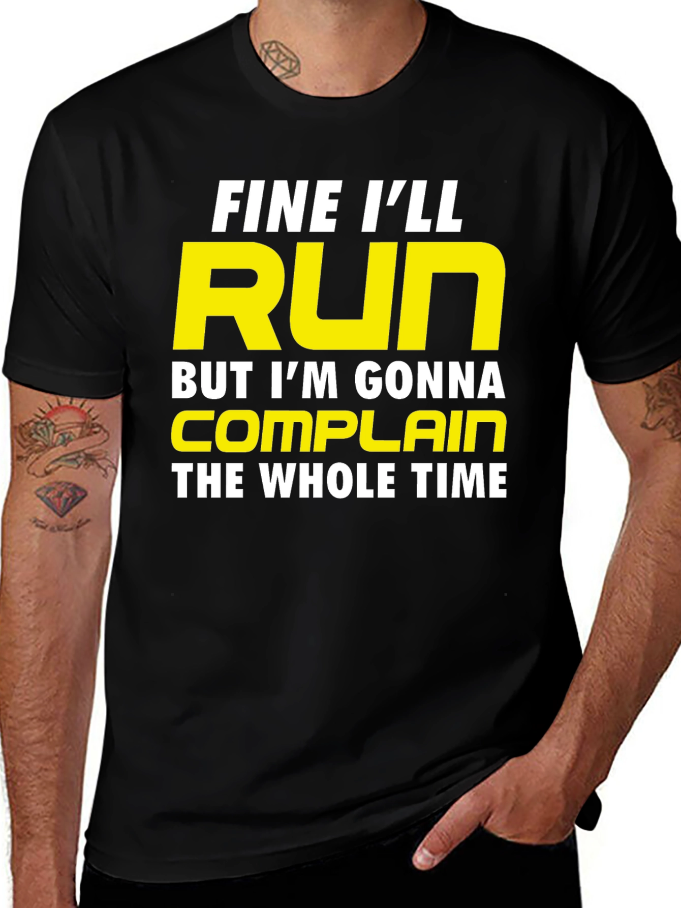 Variant 14 of Funny Running T-Shirt - Fine I'll Run But I'll Complain