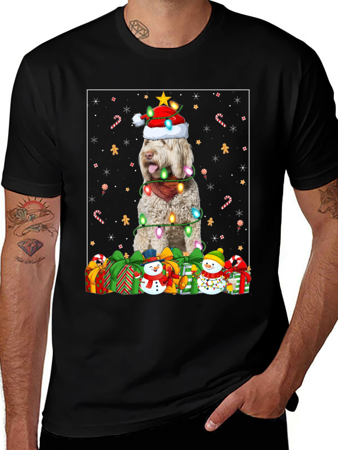 Festive Dog Christmas T-Shirt
