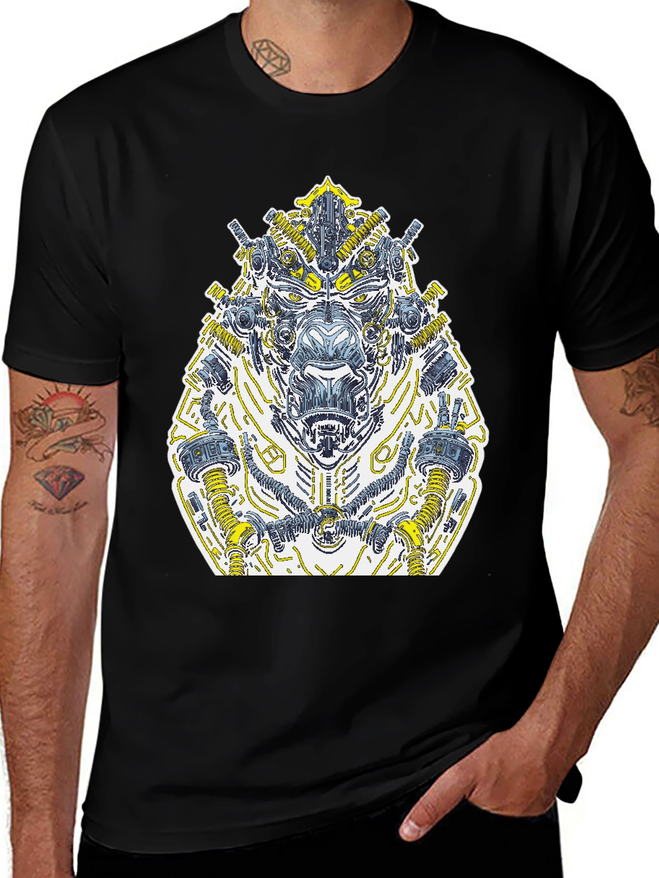 Variant 15 of Cyberpunk Gorilla Graphic Tee - Black
