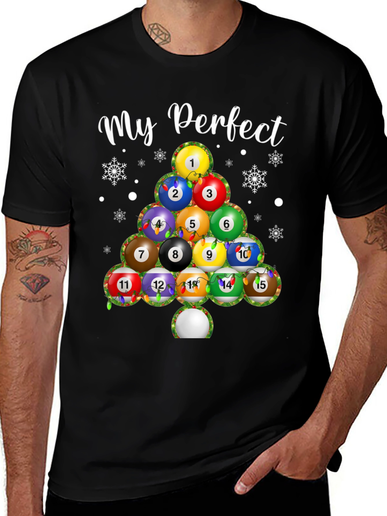 My Perfect Christmas Billiard Ball Tree T-Shirt
