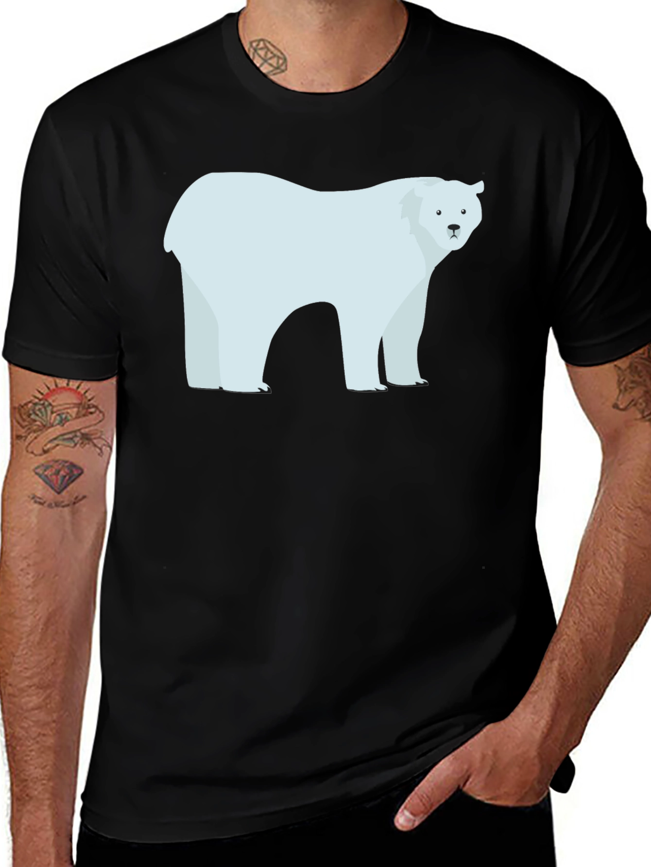 Variant 15 of Cool Polar Bear Graphic Tee - Black