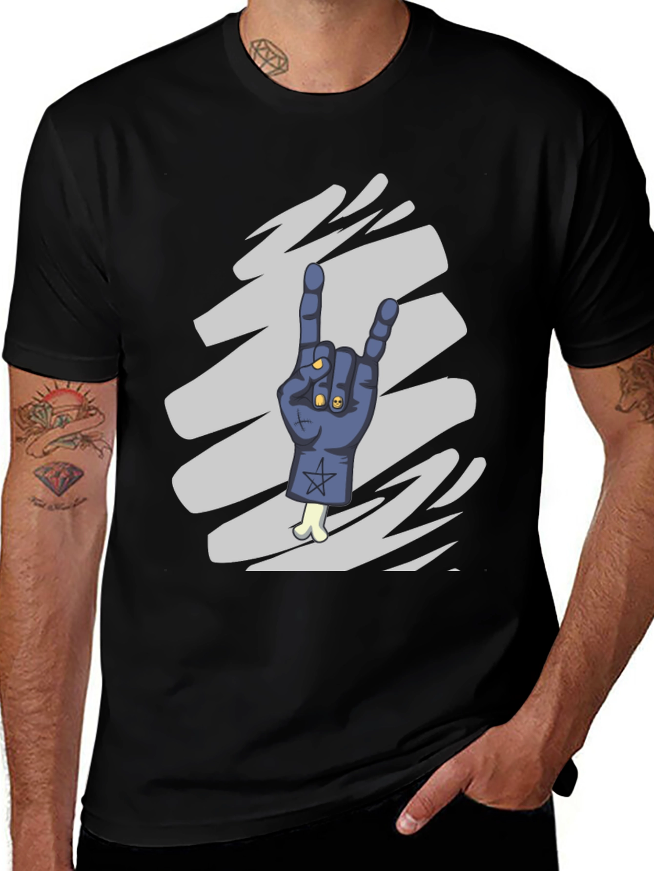 Variant 3 of Rock On Zombie Hand T-Shirt