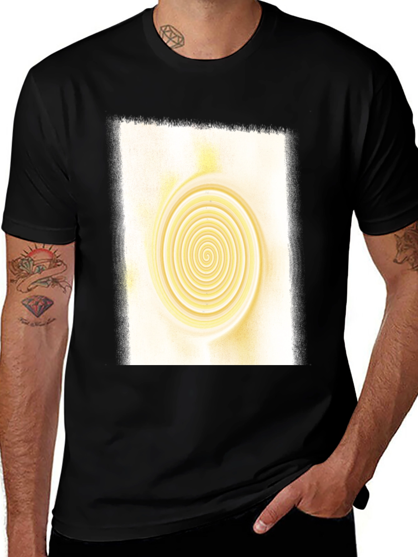 Variant 8 of Hypnotic Swirl Graphic T-Shirt - Classic Black