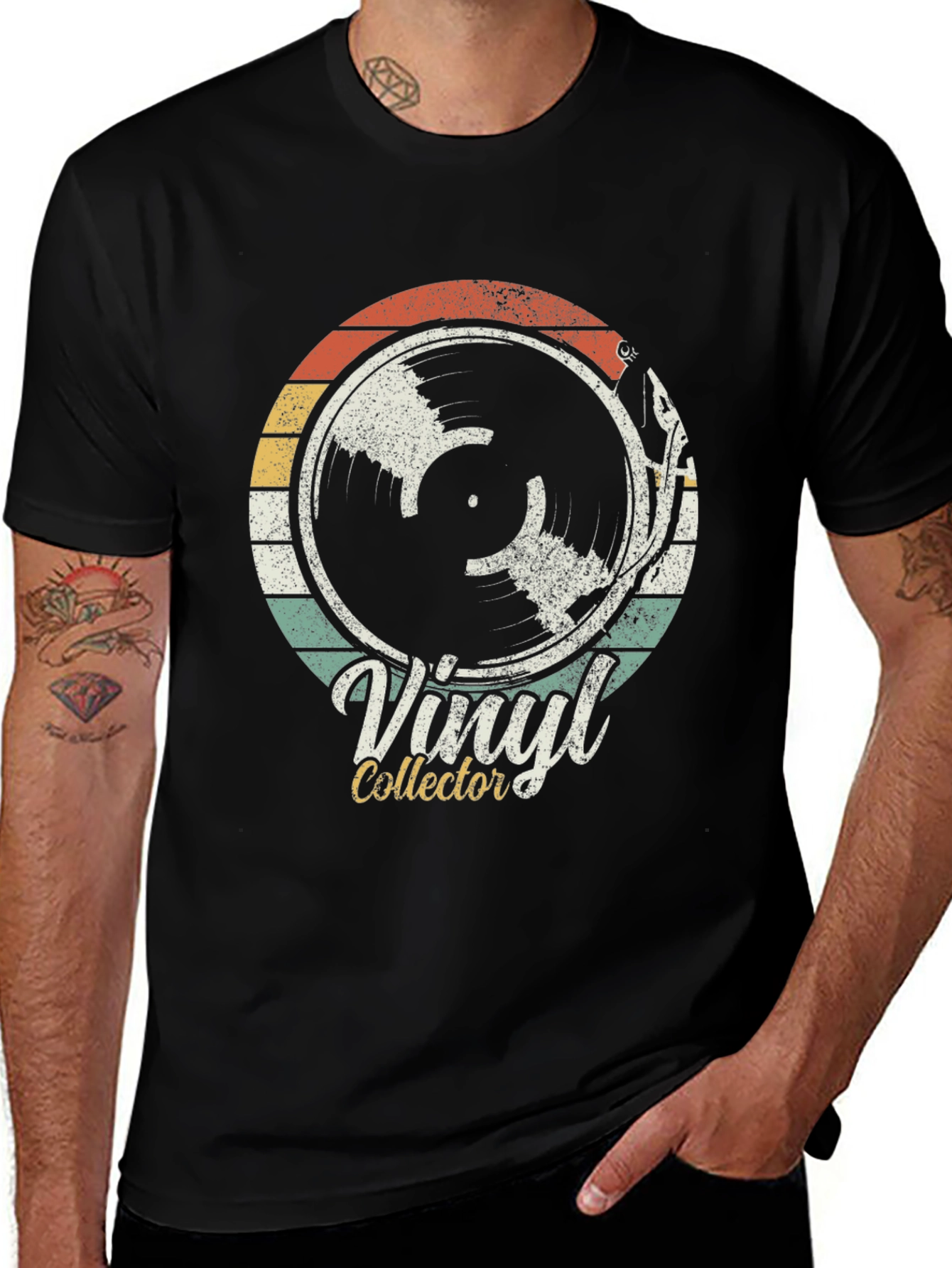 Variant 21 of Vintage Vinyl Record Collector Black Graphic T-Shirt