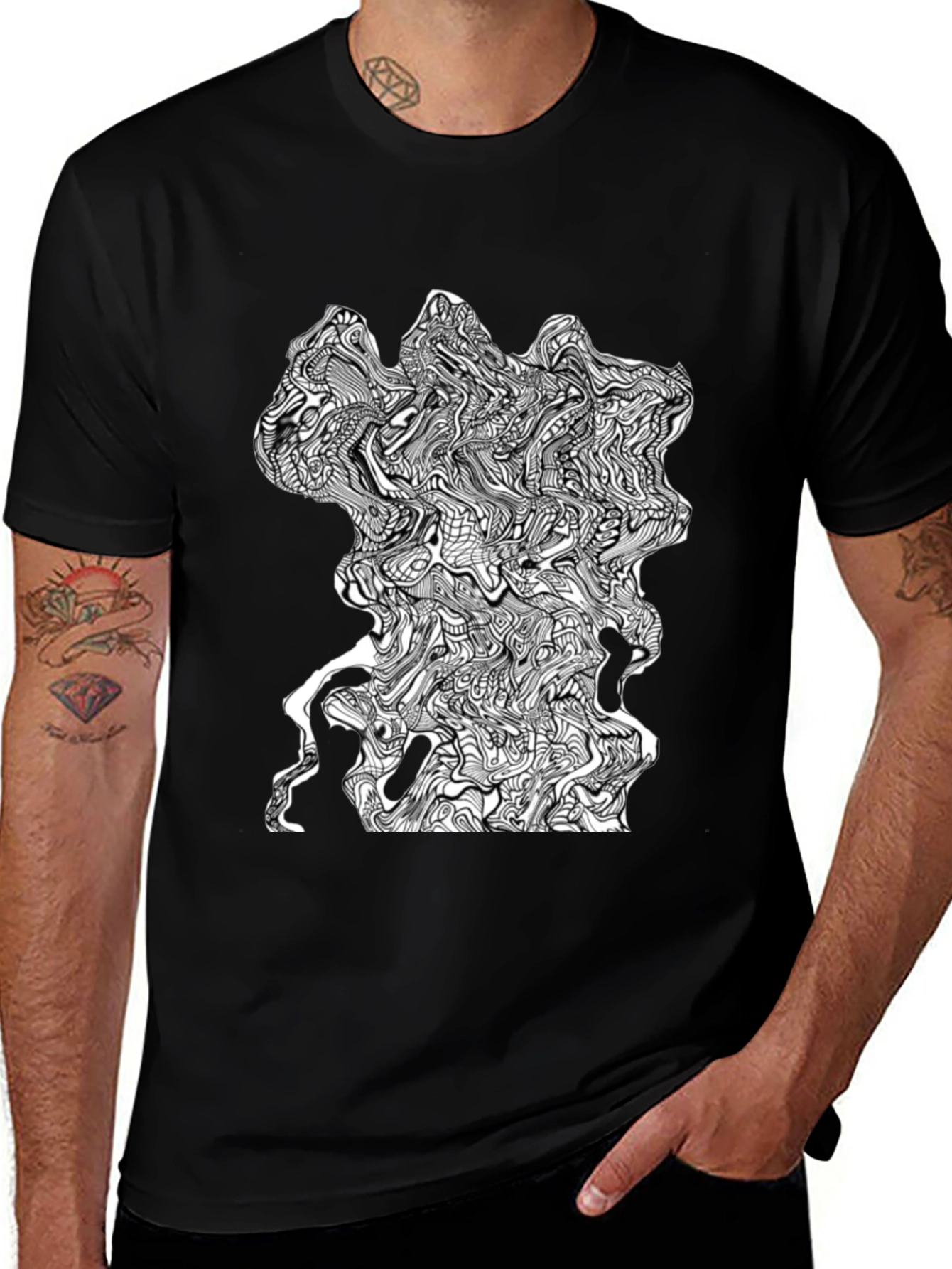 Variant 28 of Abstract Art Black T-Shirt