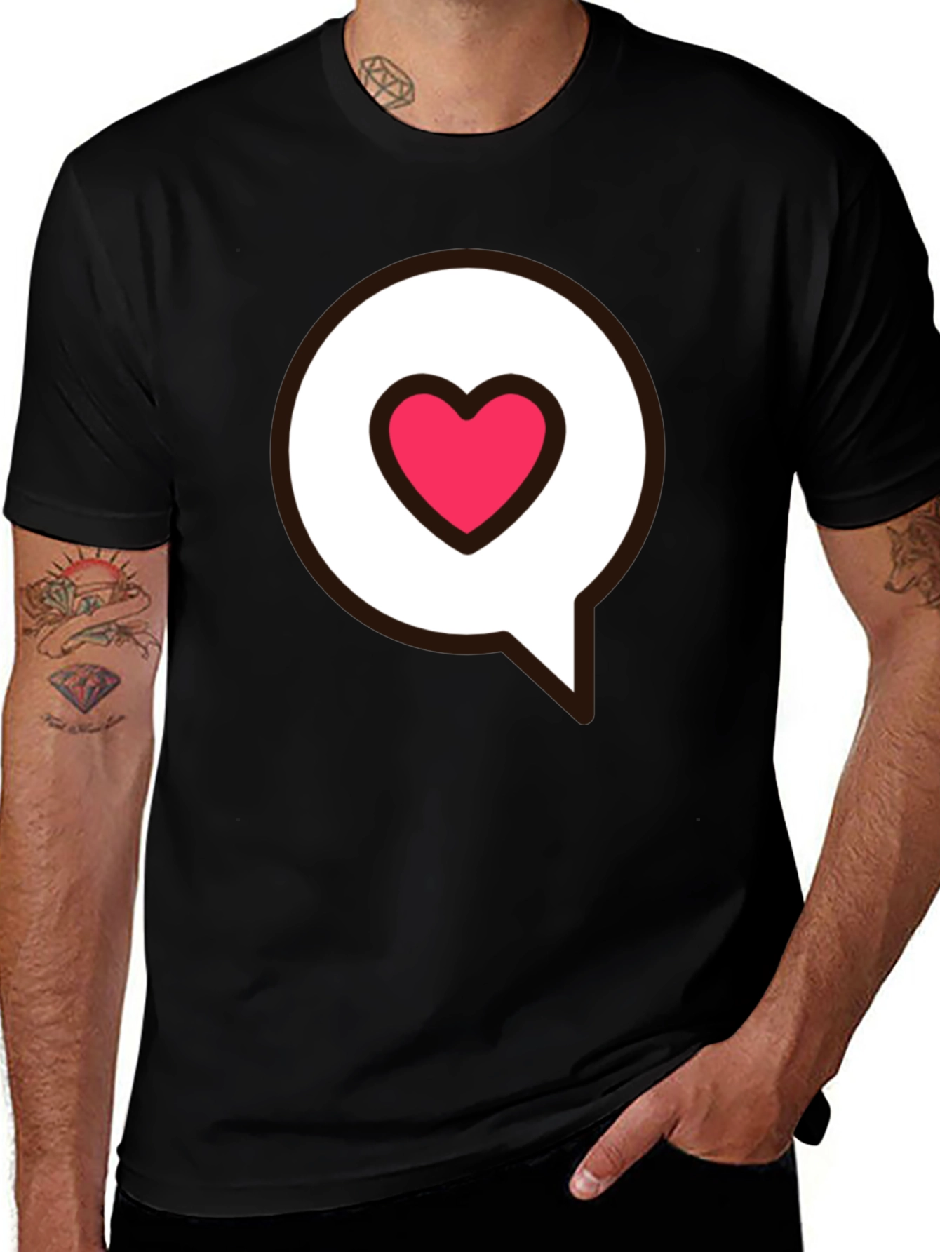 Variant 19 of Heart Chat Bubble Graphic Tee - Stylish Casual Wear