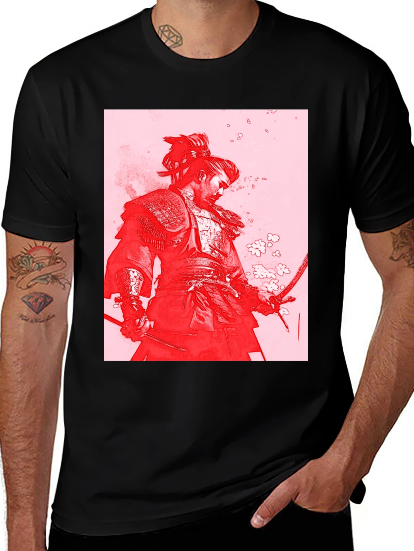 Variant 27 of Samurai Warrior Graphic Tee - Black
