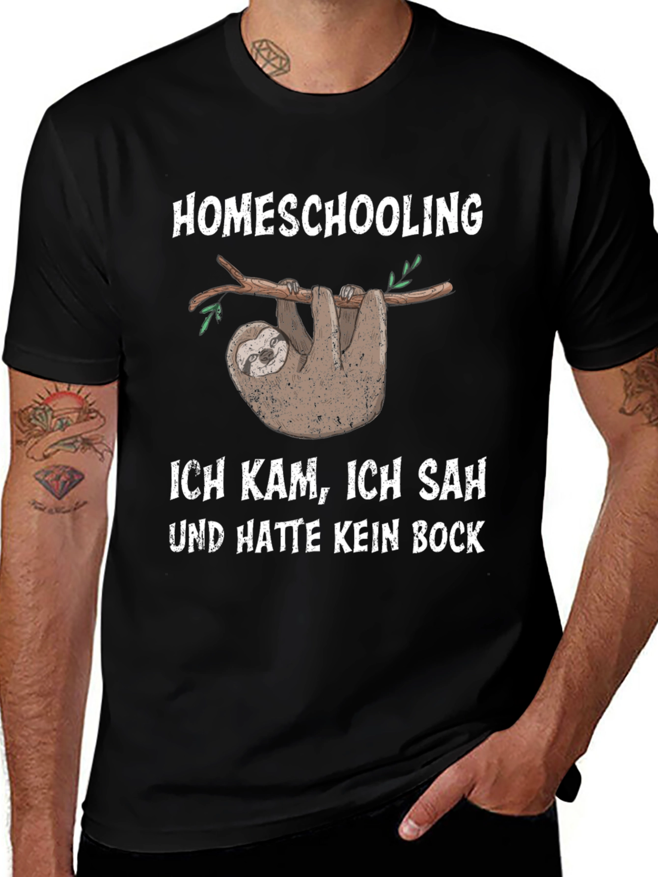 Variant 21 of Homeschooling Sloth T-Shirt: I Came, I Saw, No Motivation