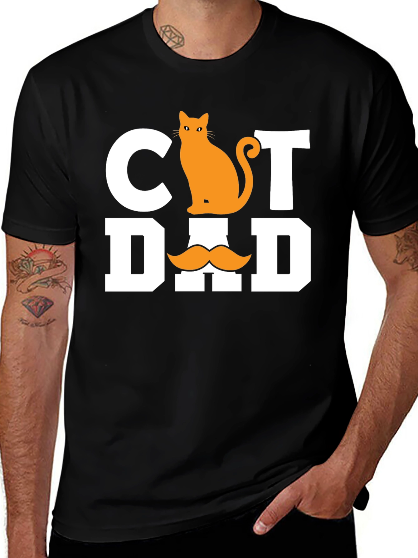 Cat Dad T-Shirt - Novelty Graphic Tee for Cat Lovers