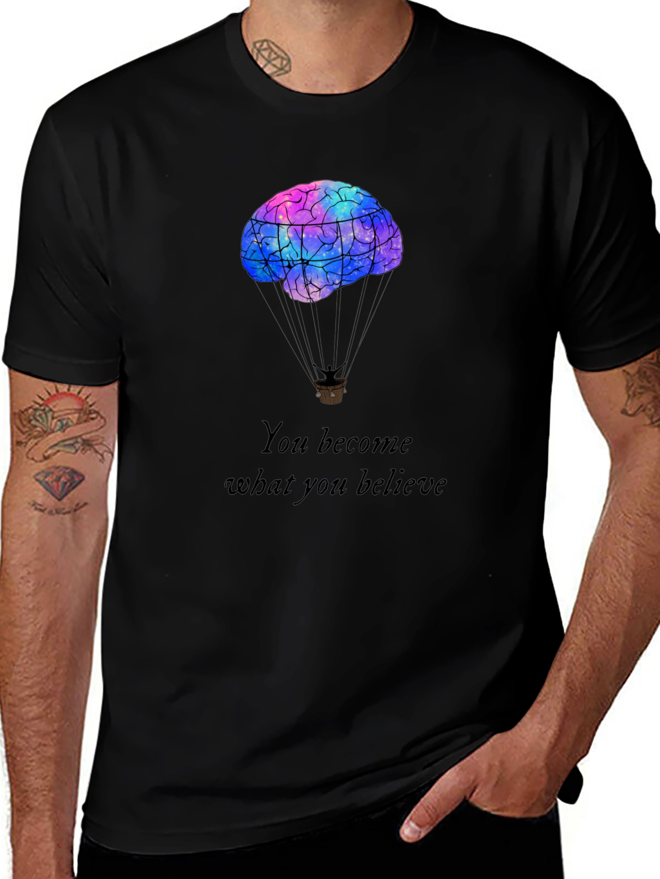 Variant 8 of Brain Balloon Graphic Tee - Believe in Yourself!