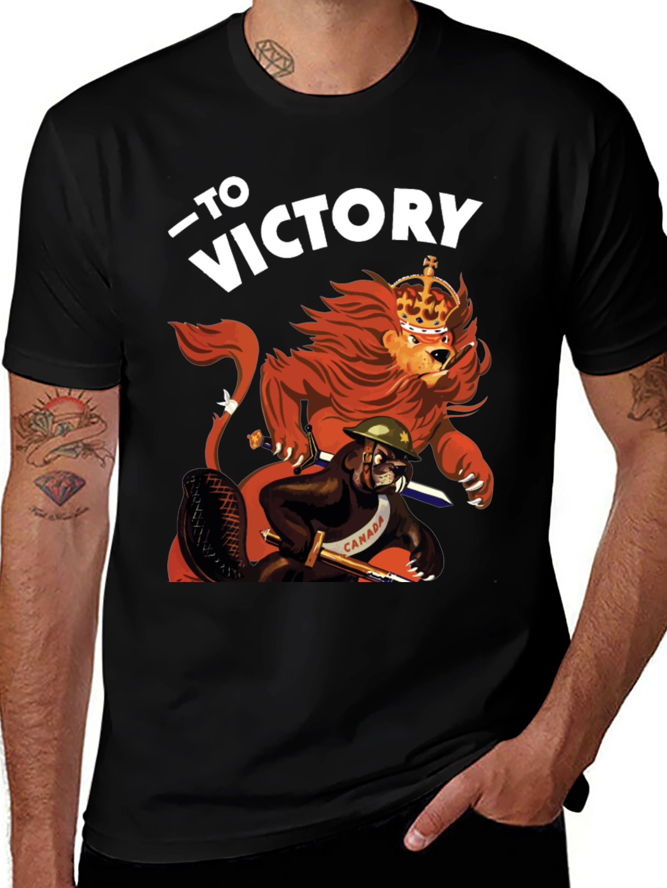 To Victory T-Shirt - Lion and Beaver Design