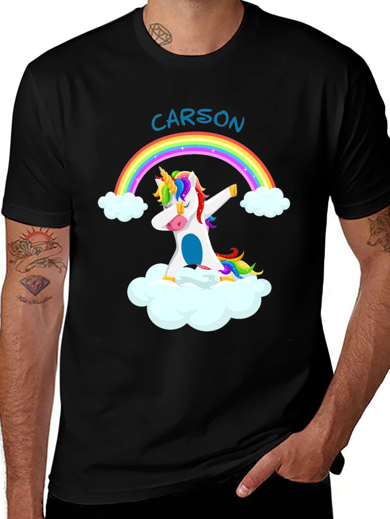 Variant 24 of Unicorn Dabbing on Cloud - Personalized T-Shirt