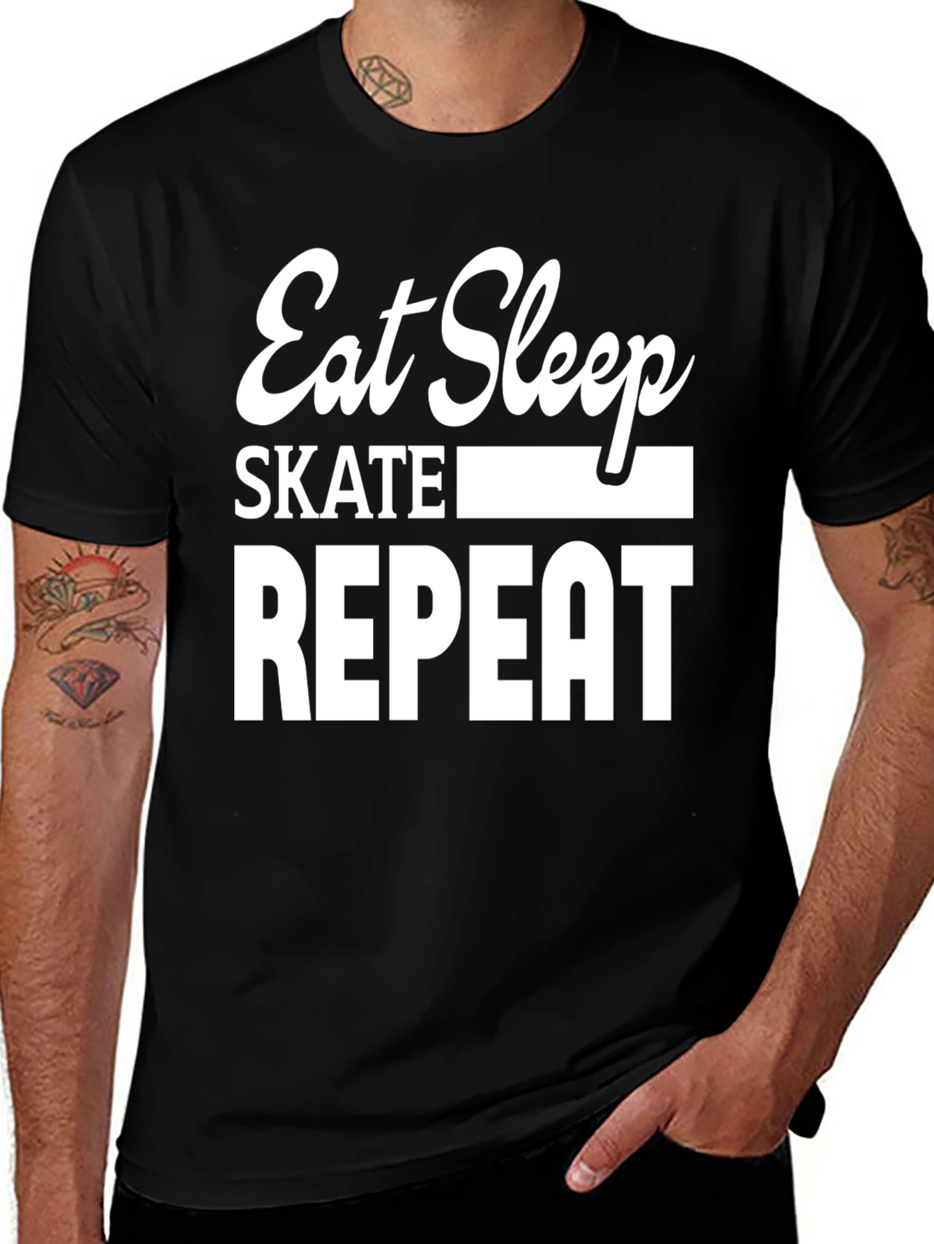 Variant 8 of Eat Sleep Skate Repeat Graphic Tee