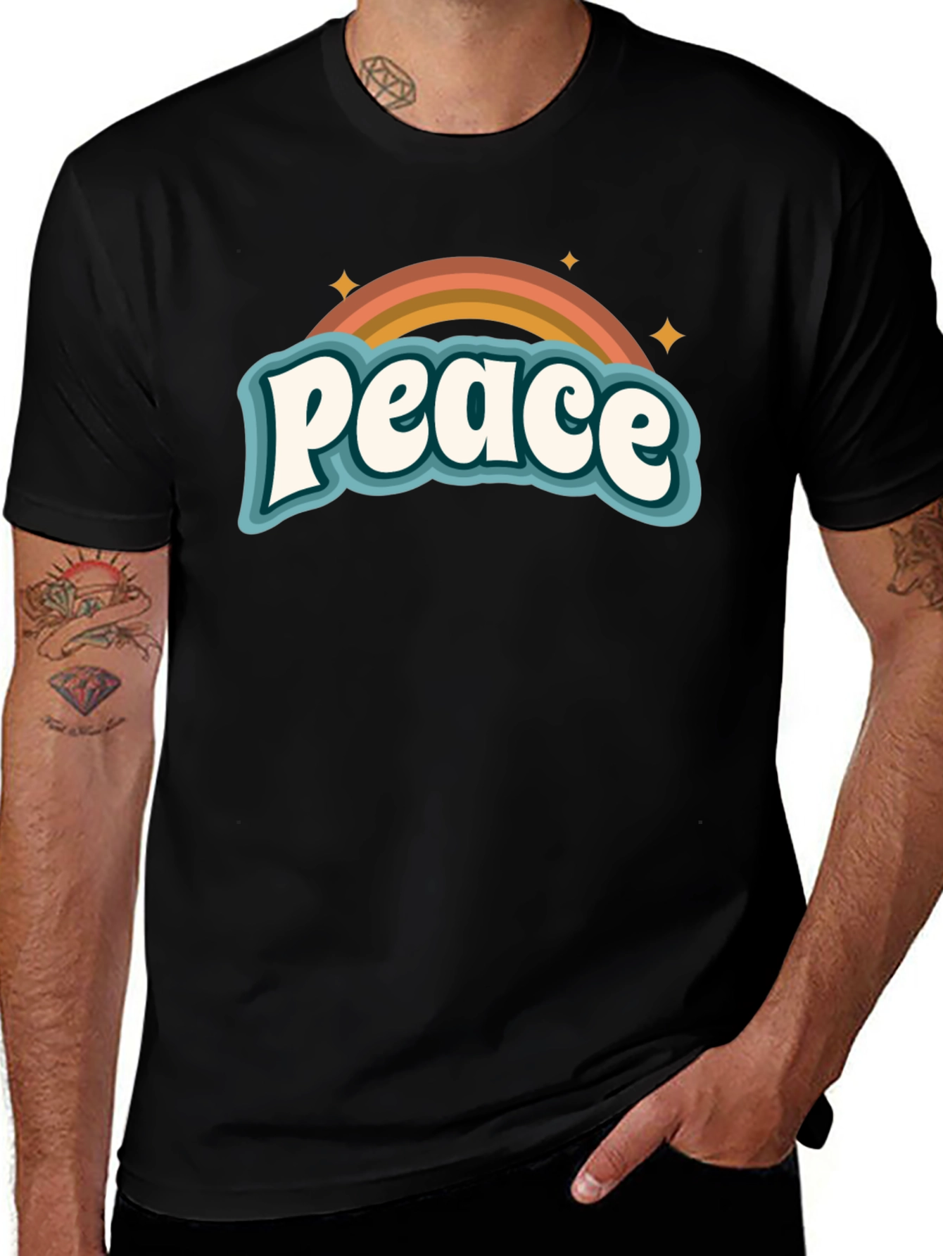 Variant 16 of Peace Rainbow Graphic T-Shirt