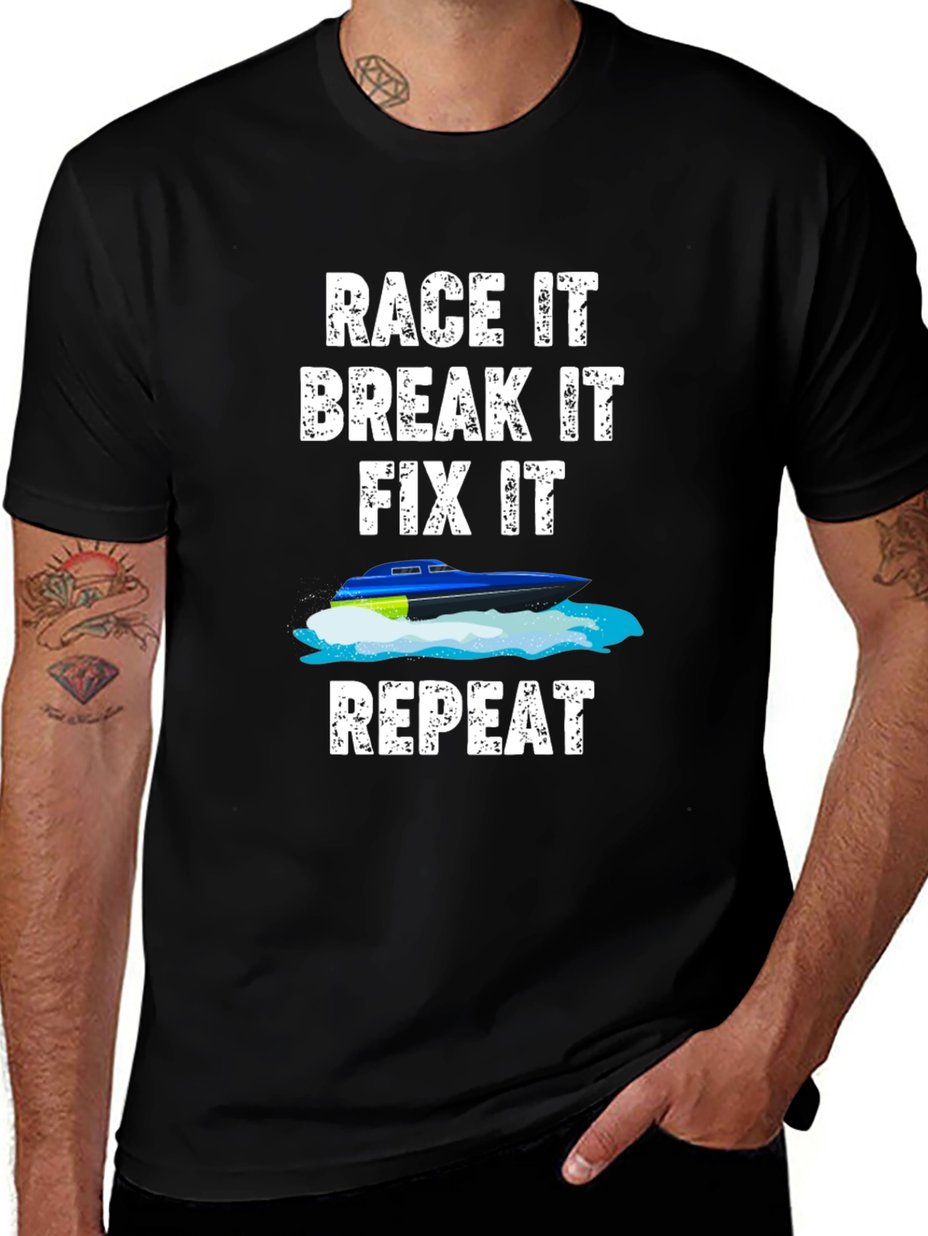 Variant 23 of Race It Break It Fix It Repeat T-Shirt