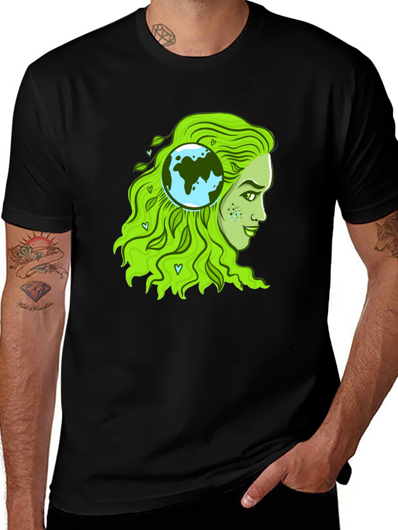 Variant 14 of Eco-Friendly Earth Woman Graphic T-Shirt