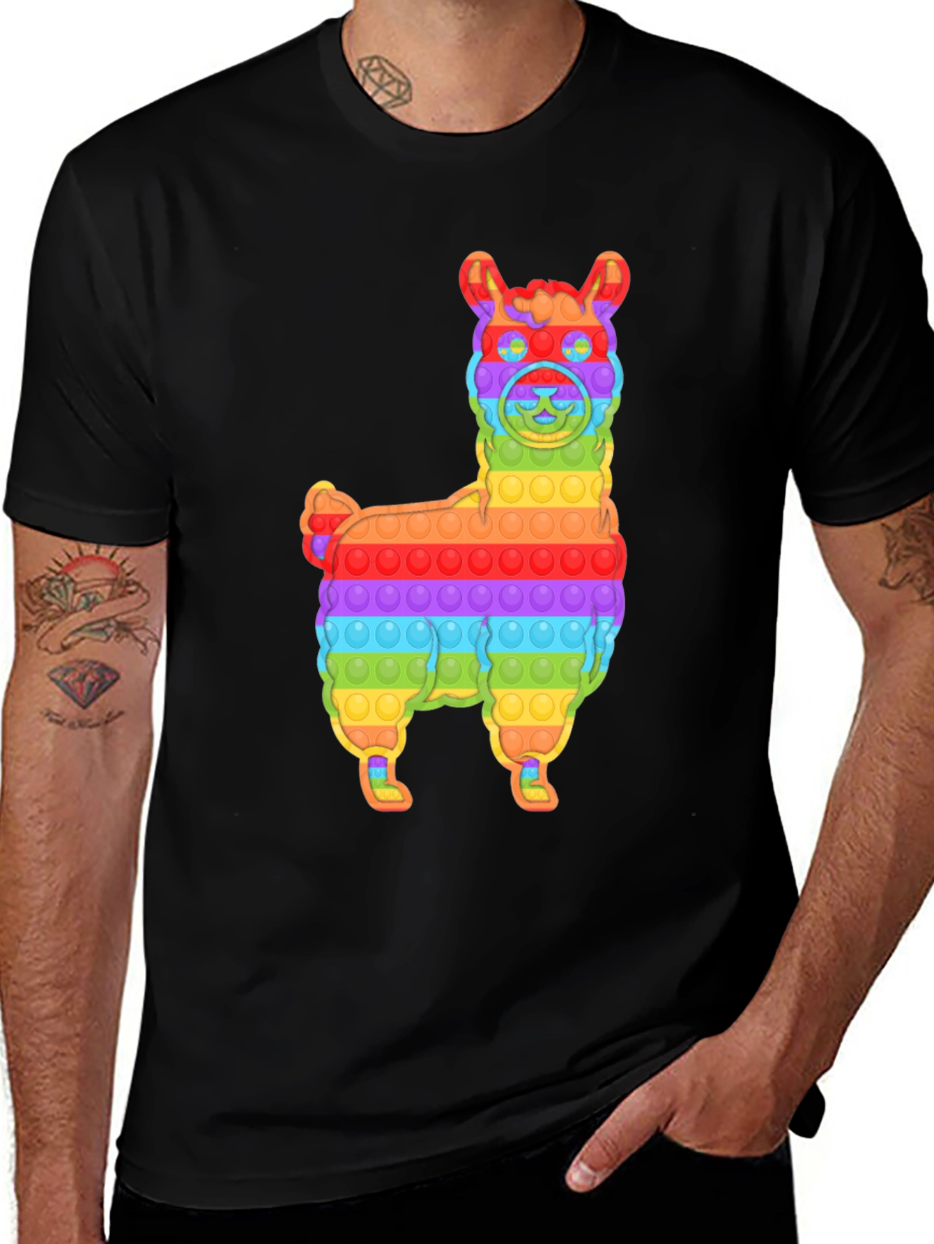 Variant 27 of Rainbow Llama Bubble Pop T-Shirt