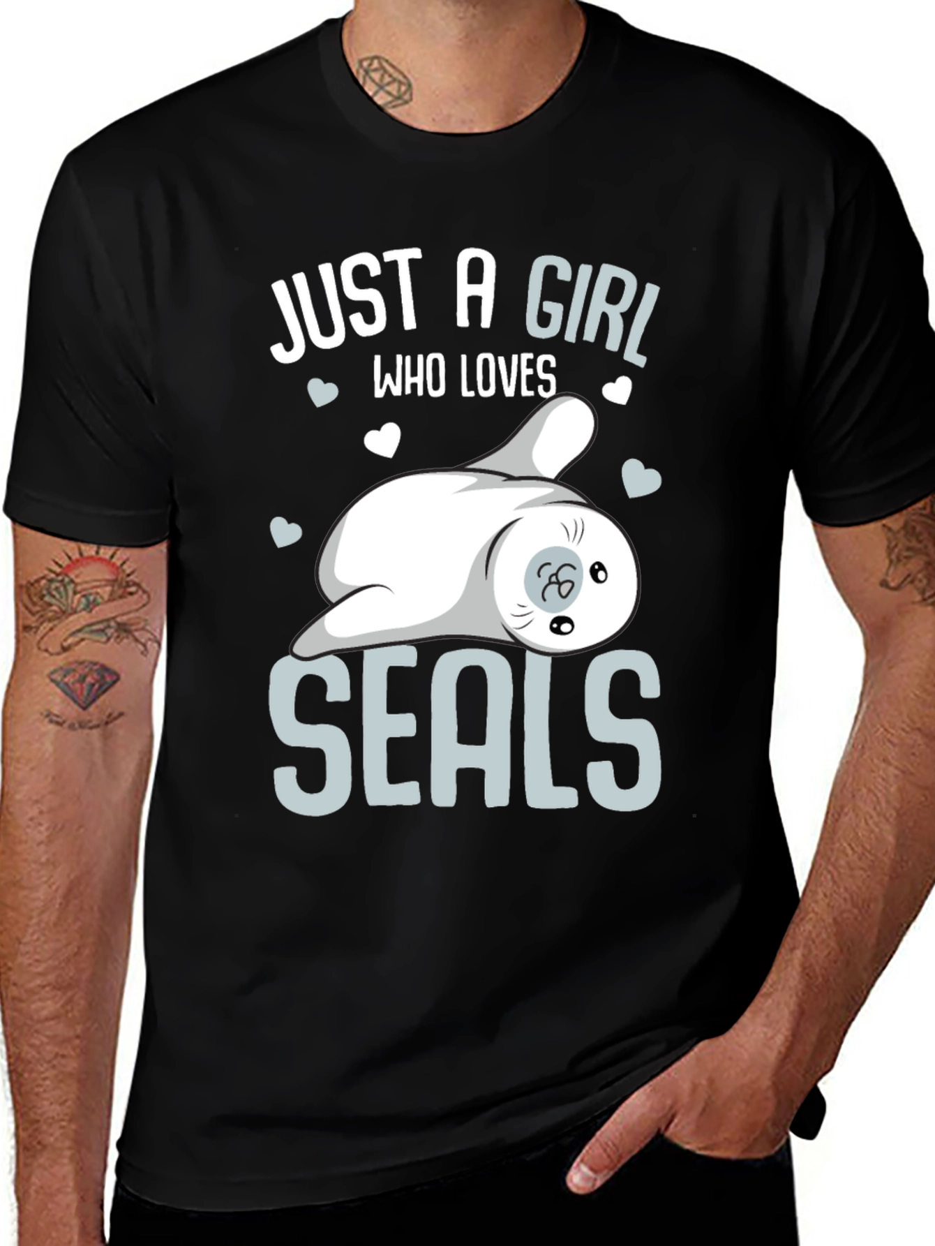 Variant 19 of Girl Loves Seals T-Shirt - Cute Animal Graphic Tee
