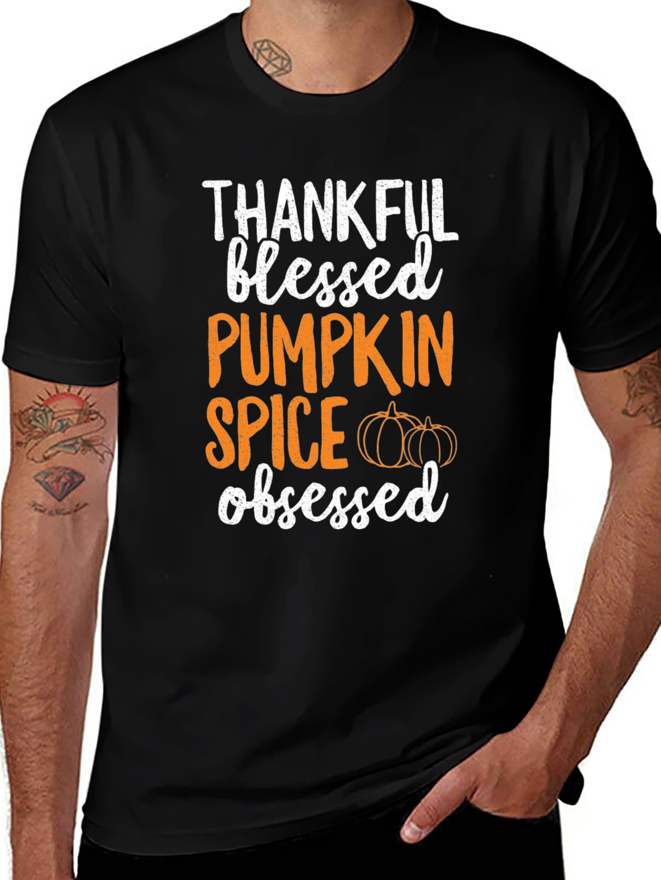 Variant 30 of Thankful Blessed Pumpkin Spice Obsessed T-Shirt