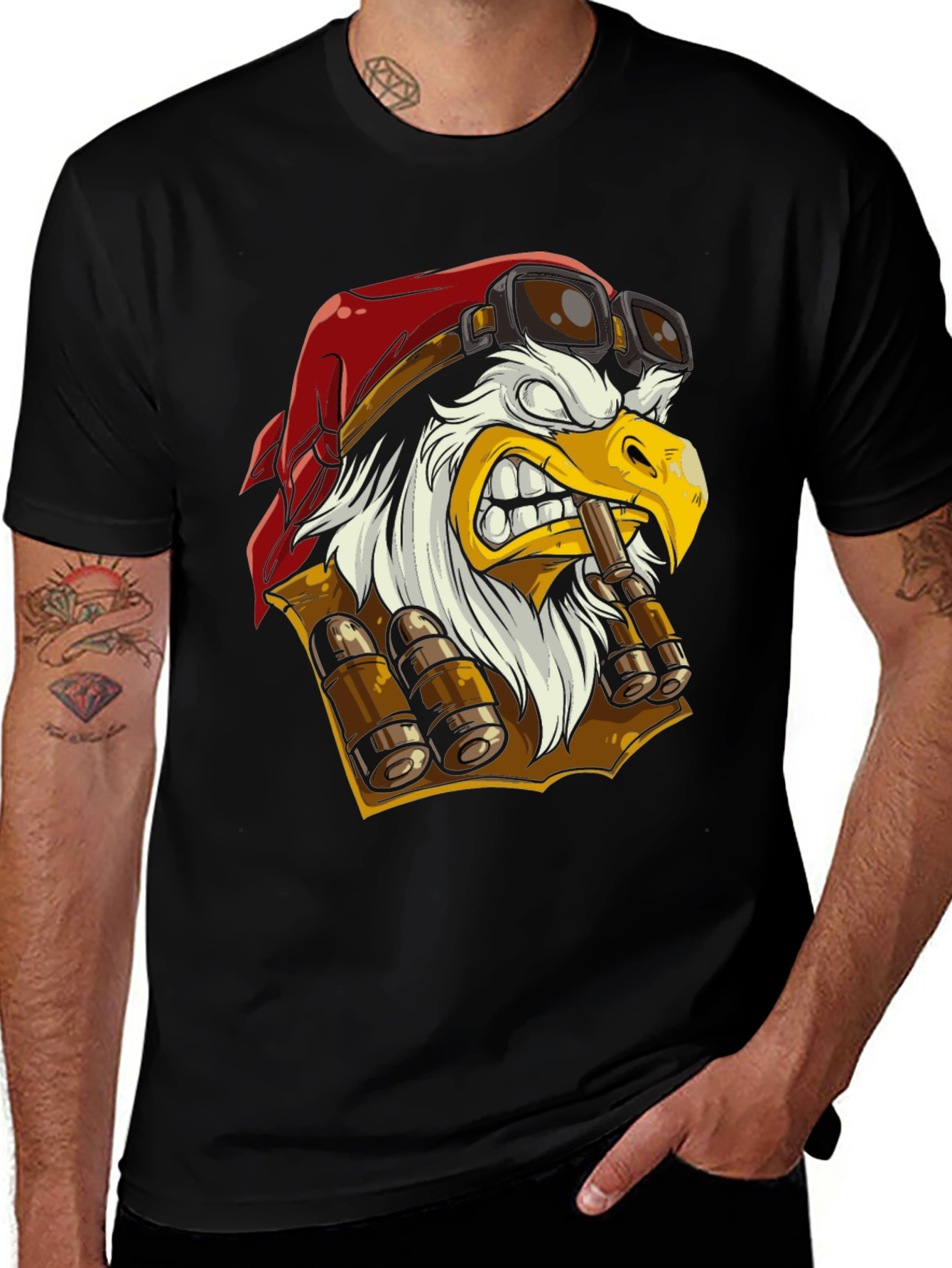 Variant 17 of Eagle Pilot T-Shirt - Cartoon Graphic Tee