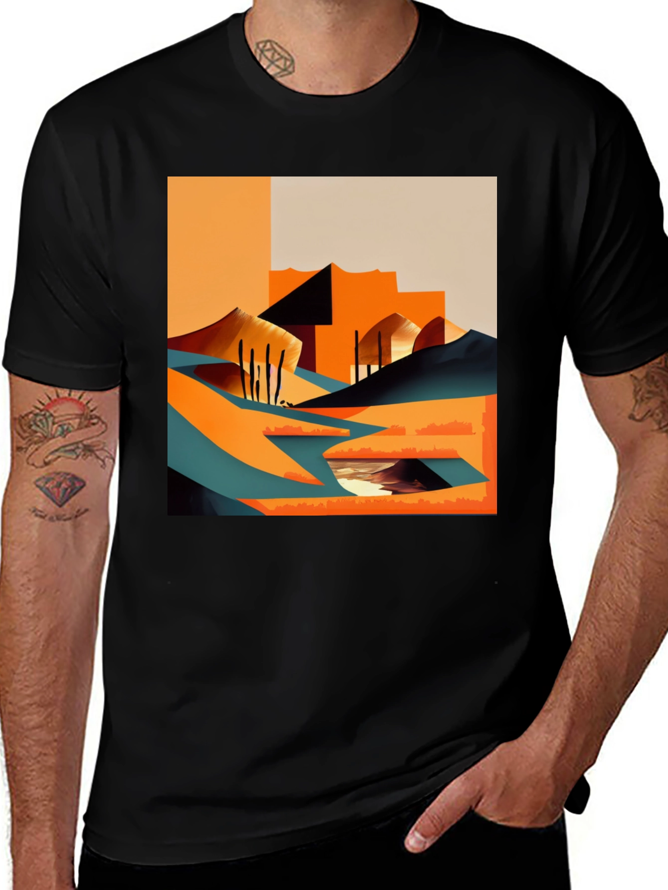 Variant 7 of Abstract Desert Graphic Tee - Modern Art T-Shirt