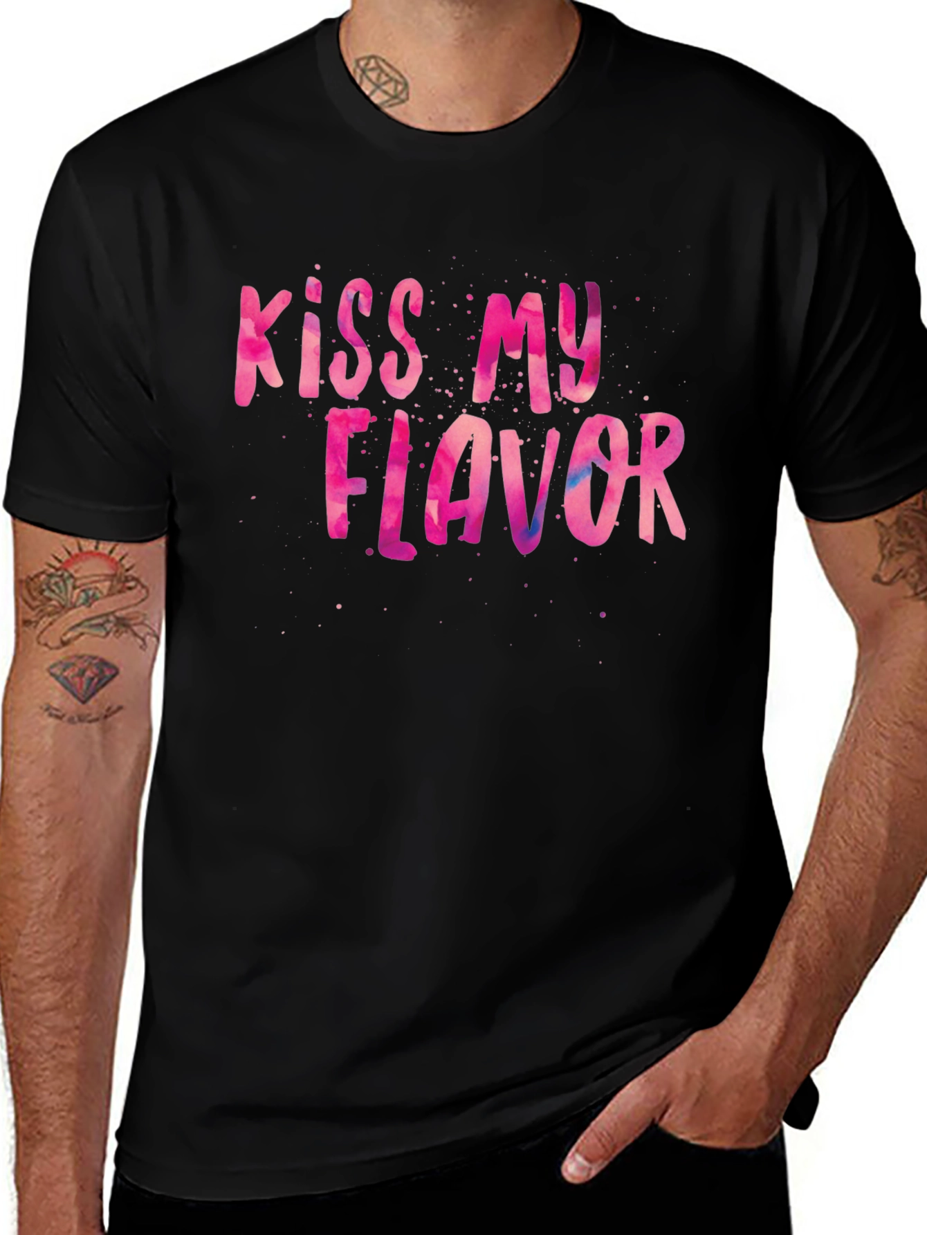 Variant 7 of Kiss My Flavor Graphic Tee - Black