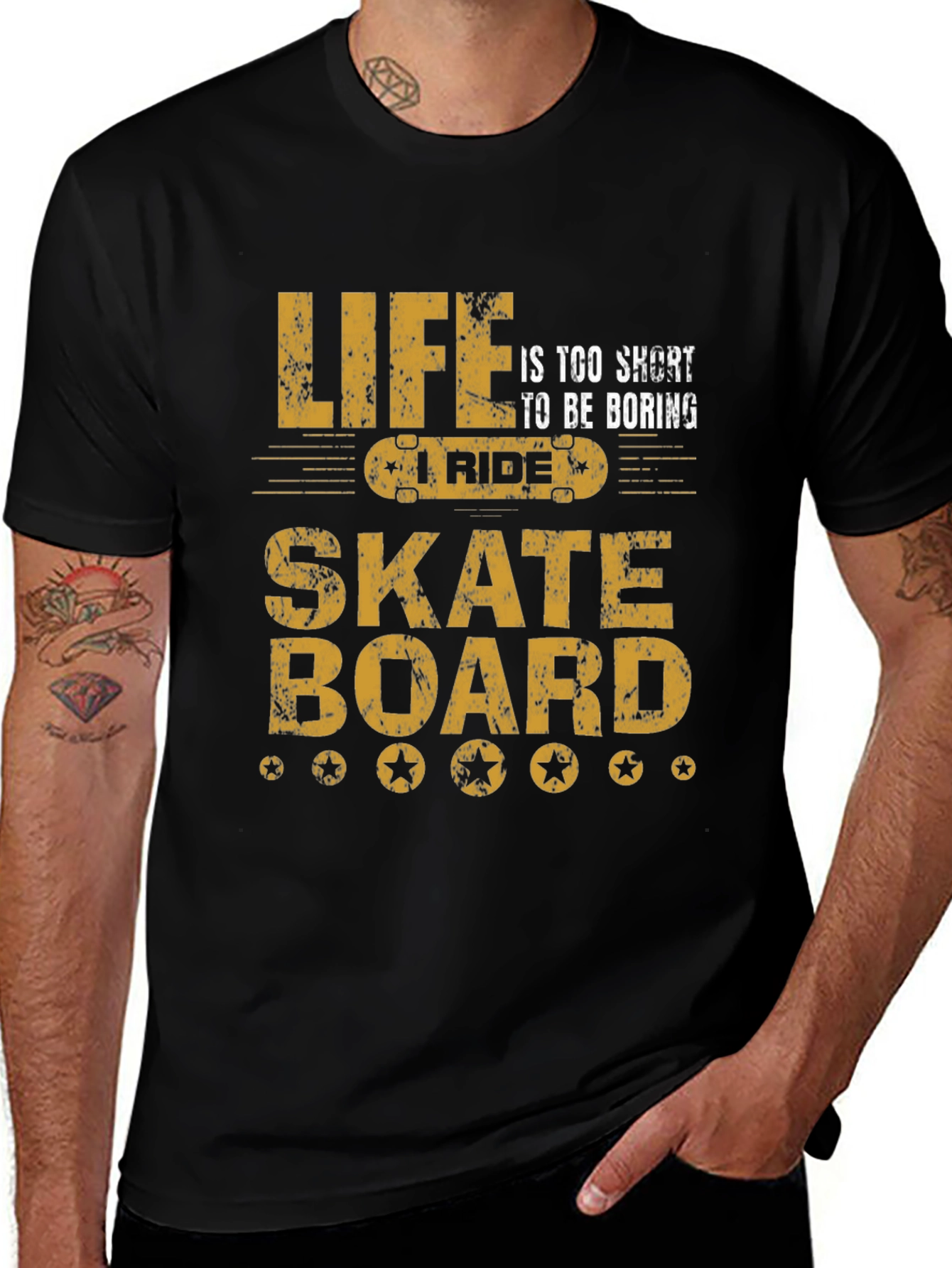 Variant 21 of Life is Too Short Skateboard T-Shirt