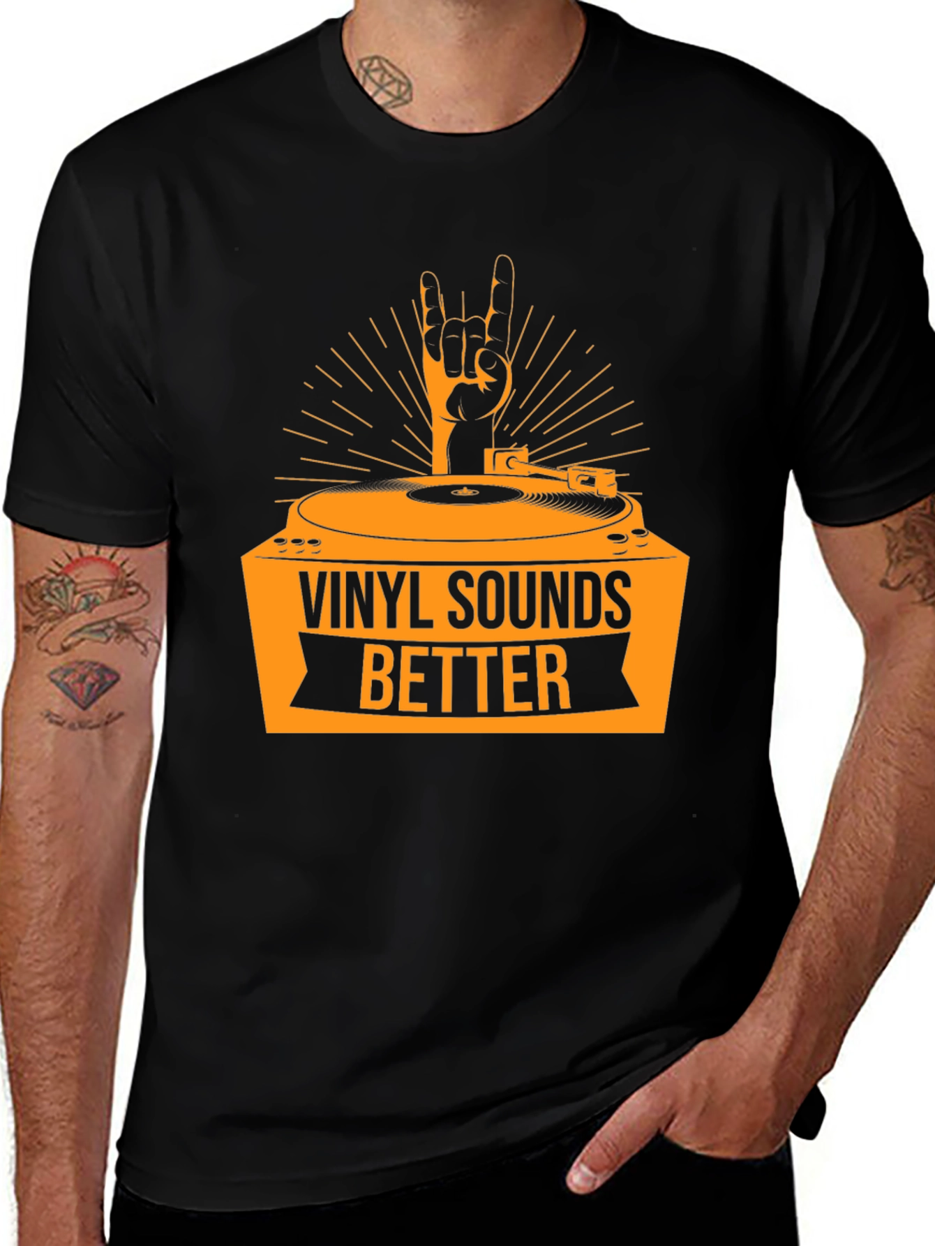 Variant 27 of Vinyl Sounds Better Graphic Tee - Music Lover T-Shirt