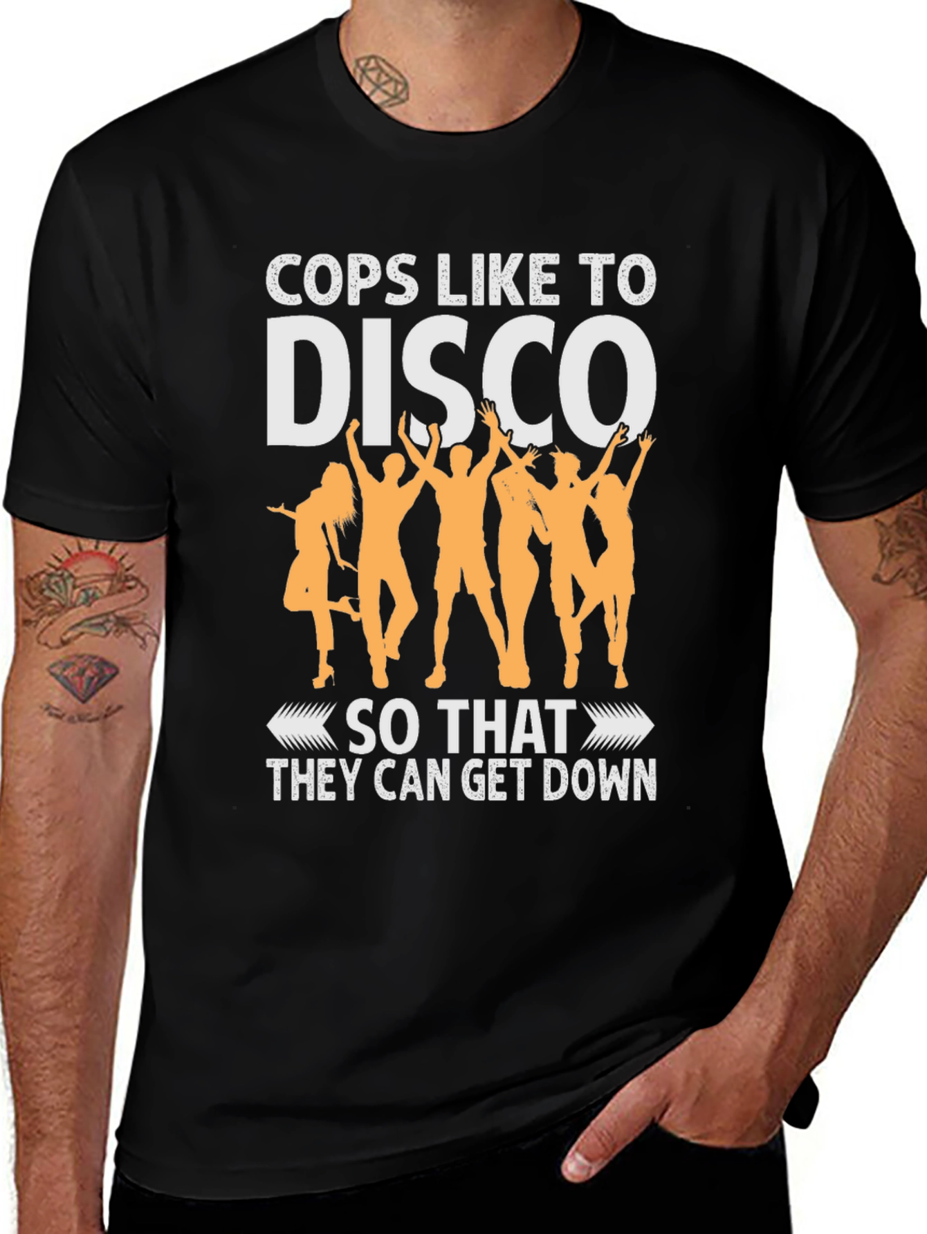 Variant 9 of Cops Like to Disco T-Shirt - Funny Dance Tee