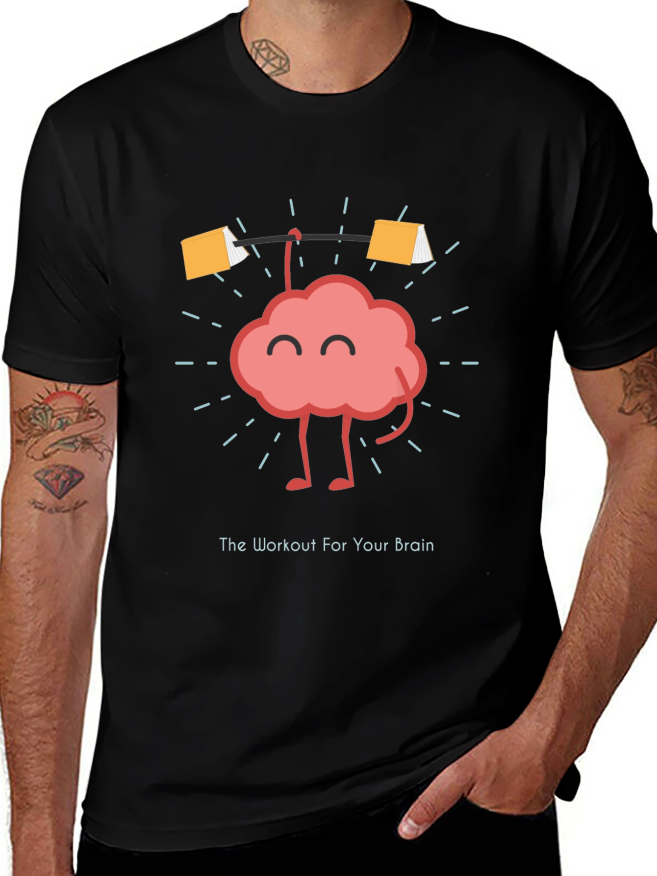 Brain Workout Black T-Shirt - Funny Mental Fitness Tee