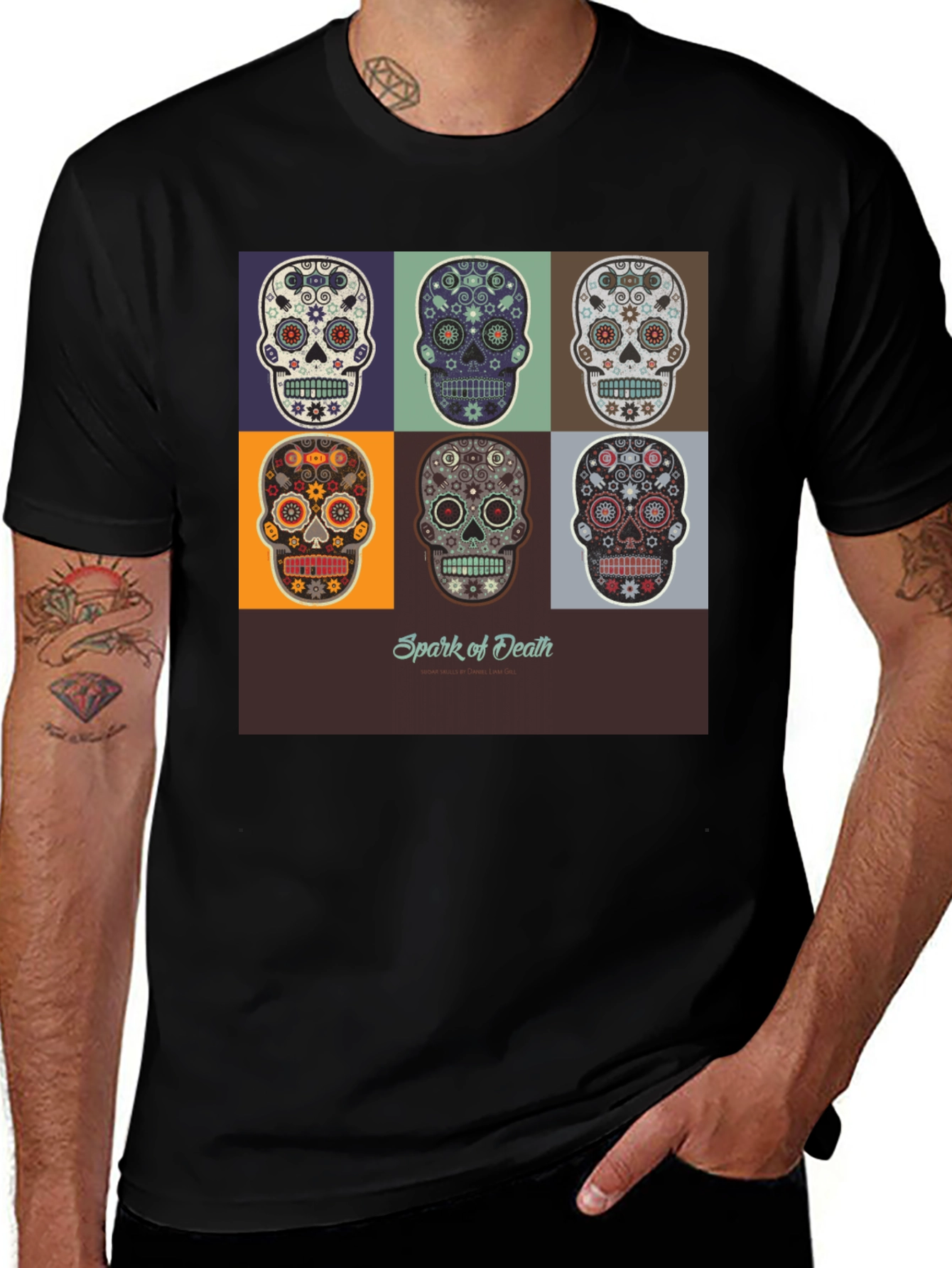Variant 9 of Sugar Skull T-Shirt - Day of the Dead Design