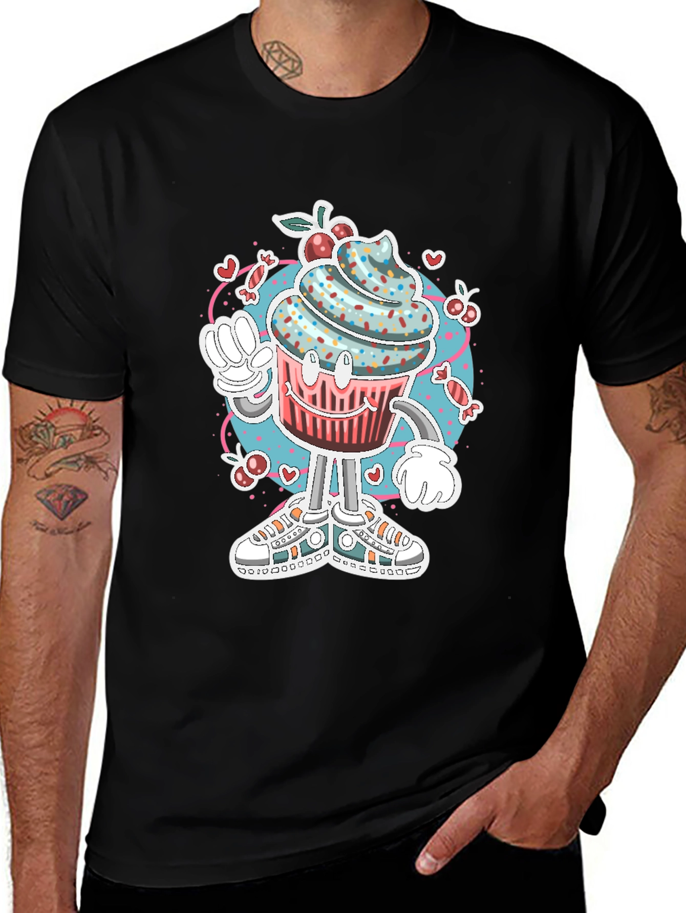 Variant 13 of Cupcake Character Graphic T-Shirt - Sweet Style!