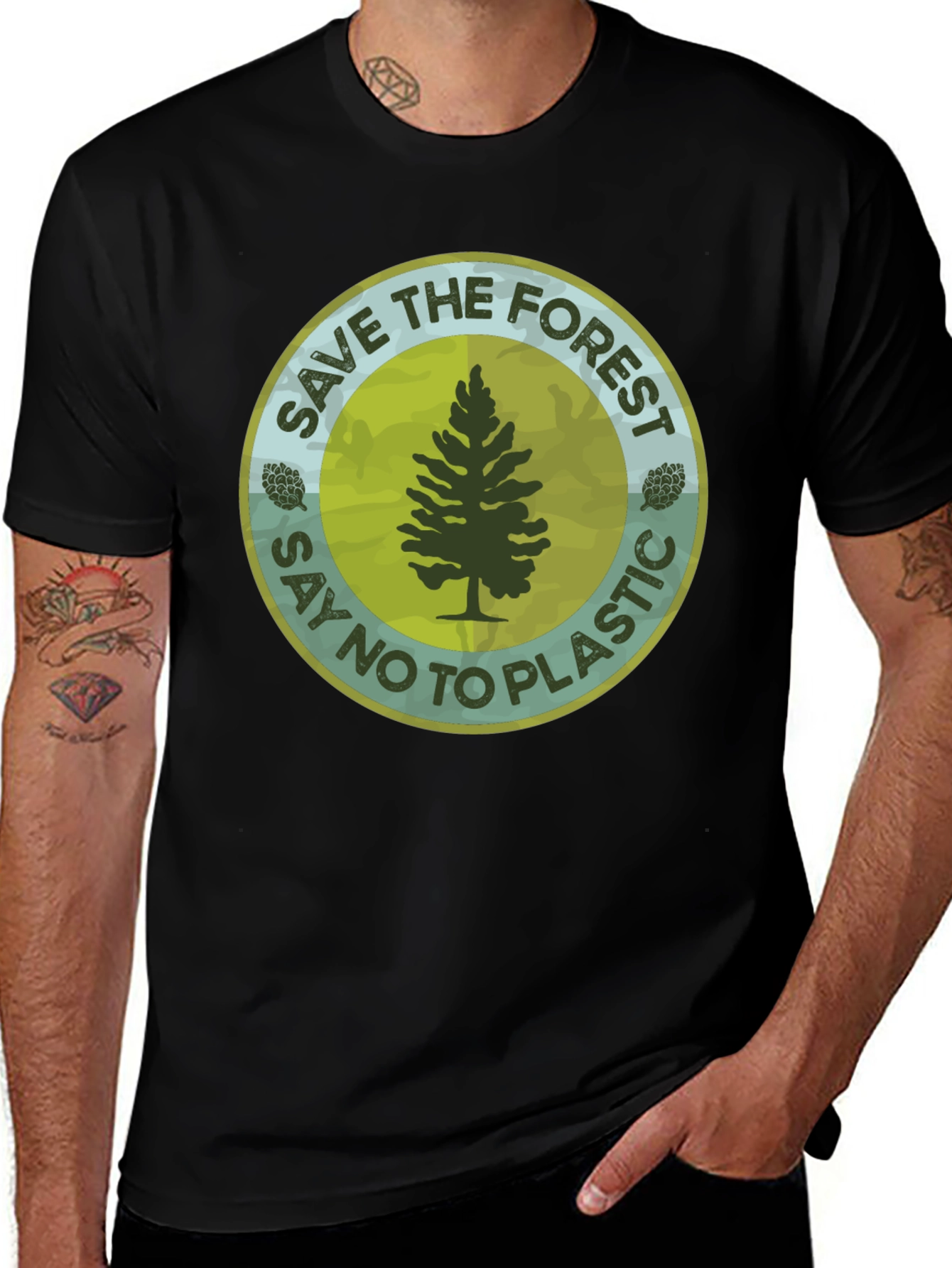 Variant 21 of Eco-Friendly Save The Forest Graphic T-Shirt