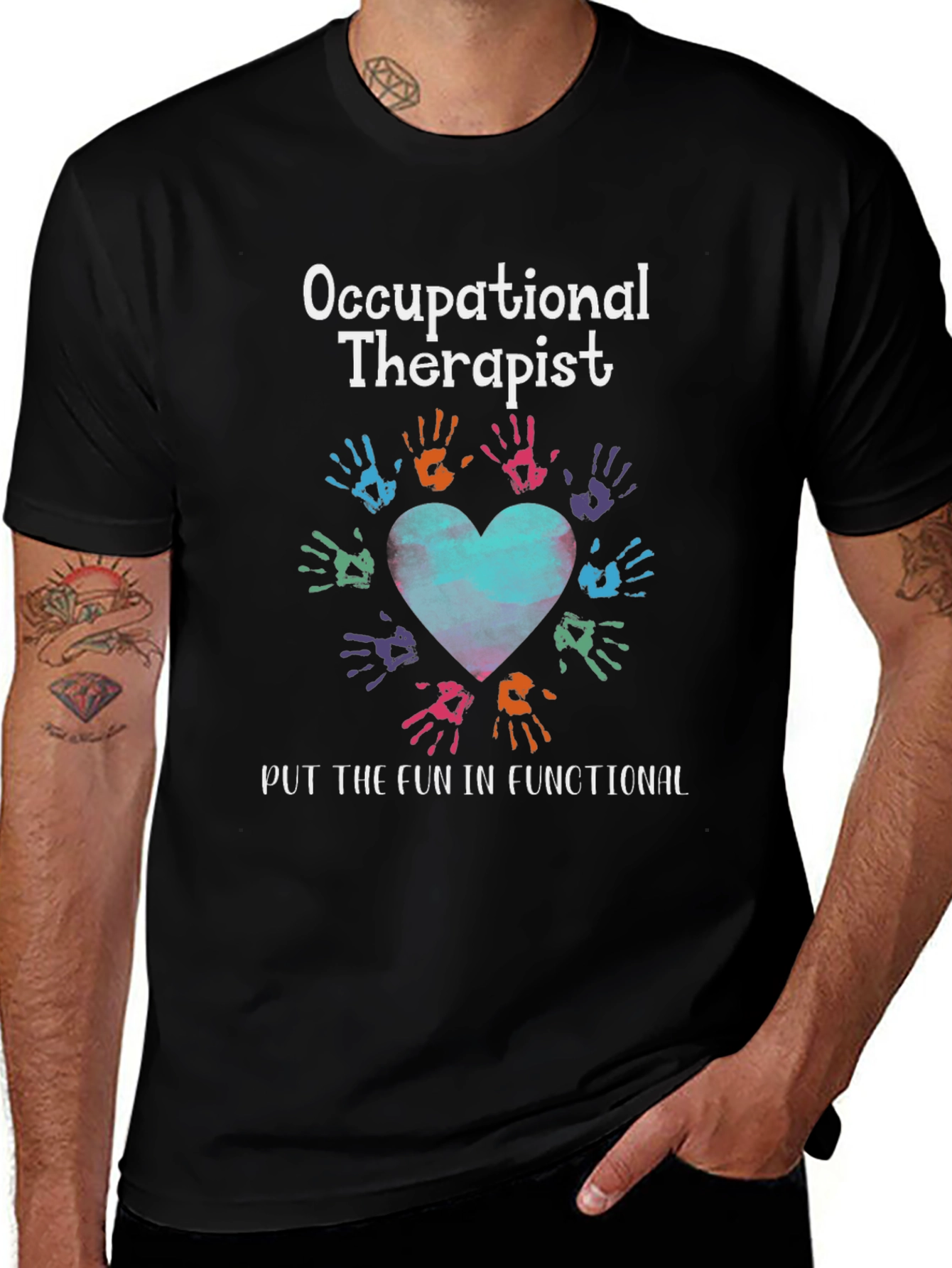 Occupational Therapist T-Shirt - Hand Heart Design