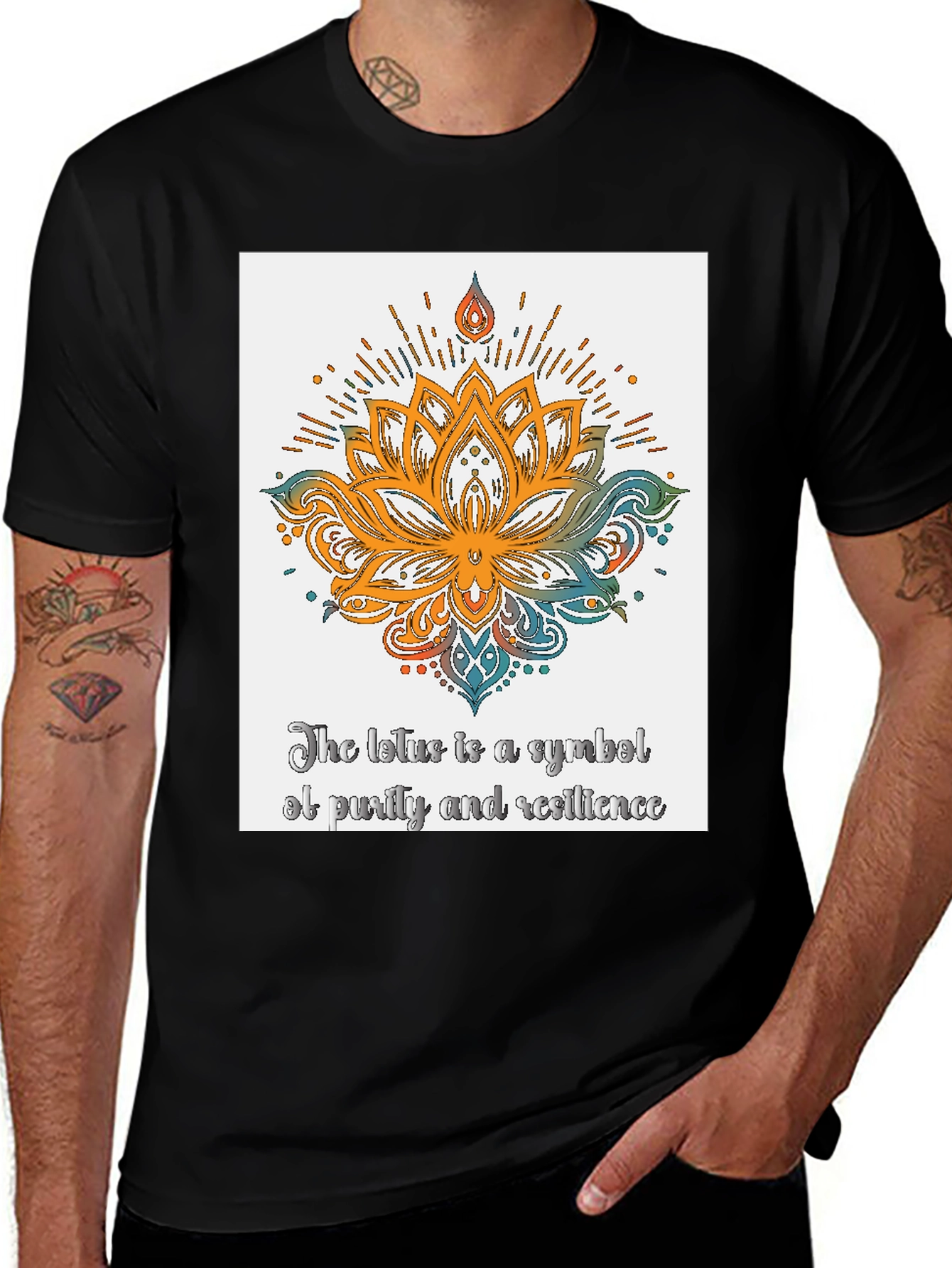 Variant 5 of Lotus Symbol T-Shirt - Purity and Resilience 