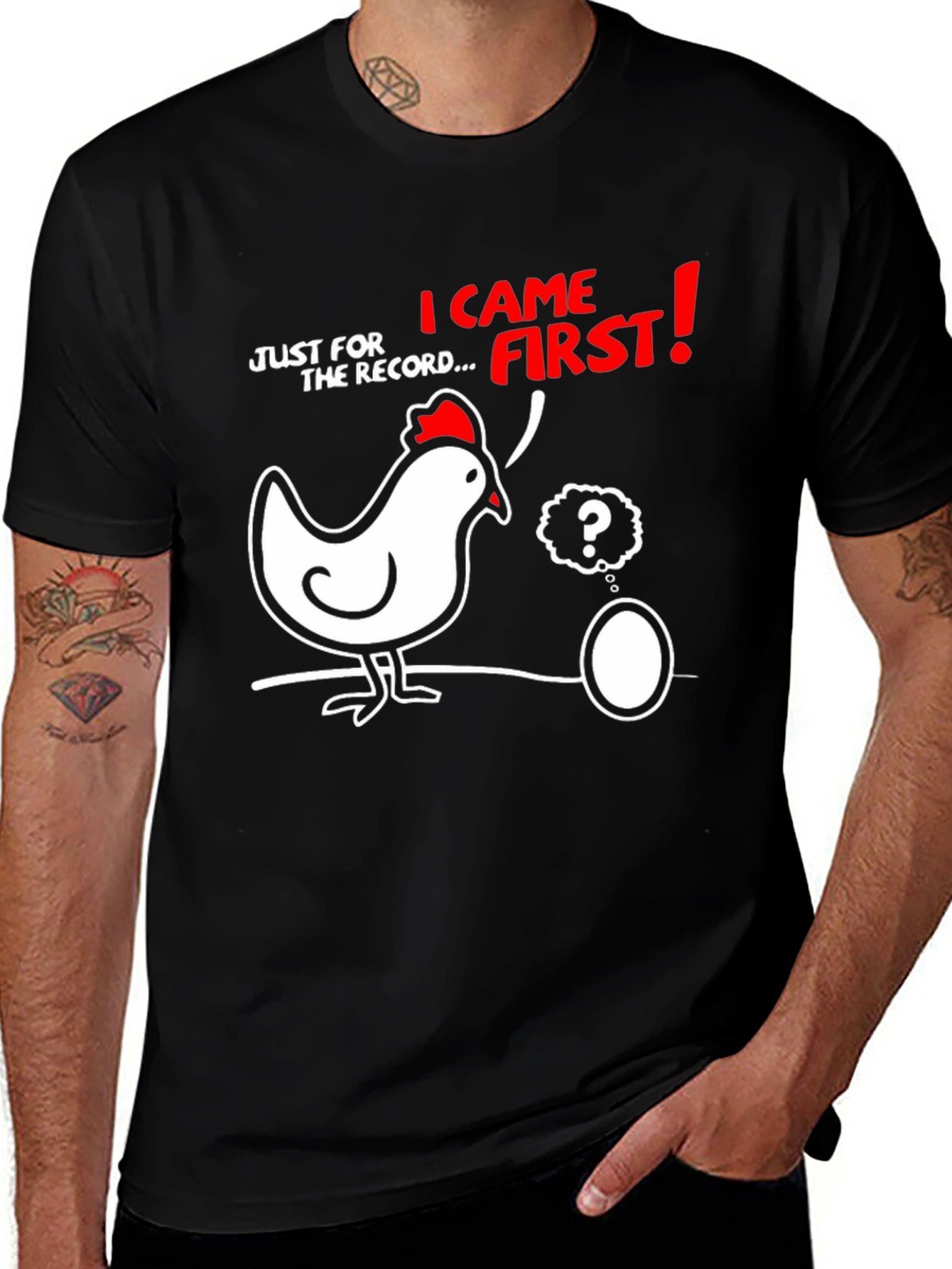 Variant 10 of Chicken or Egg T-Shirt - Just For The Record