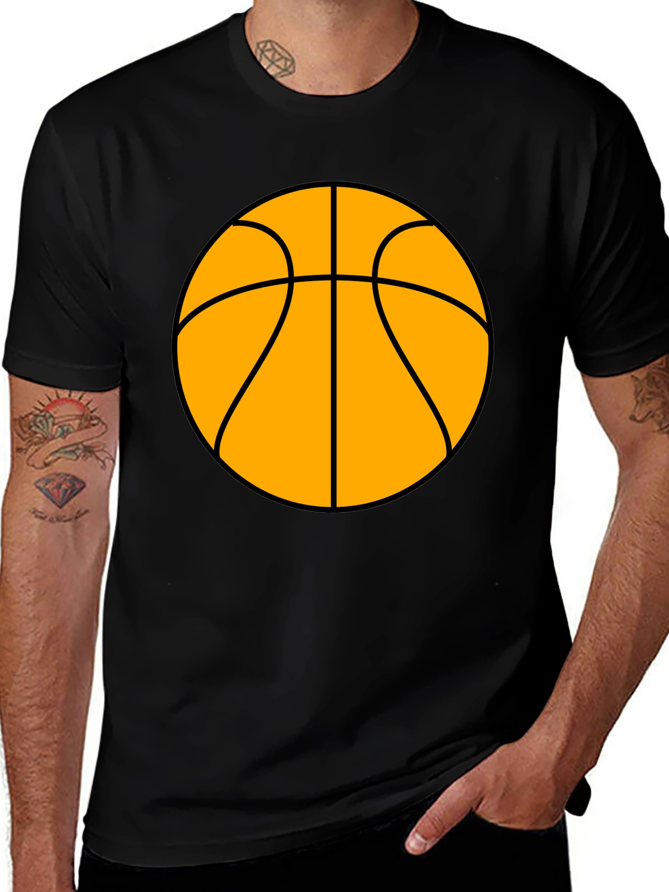 Variant 28 of Basketball Graphic Black T-Shirt
