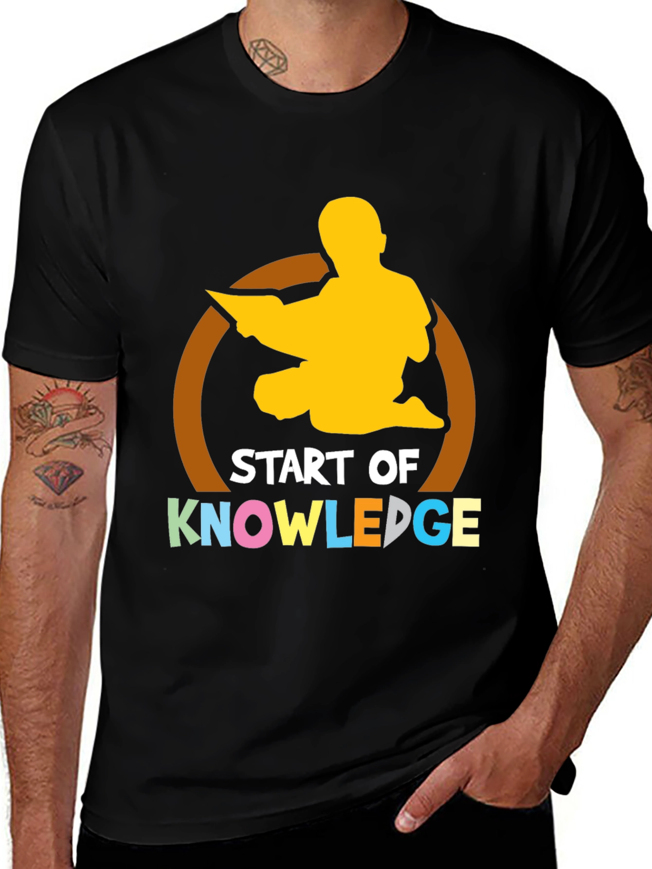 Variant 21 of Start of Knowledge Graphic Black T-Shirt