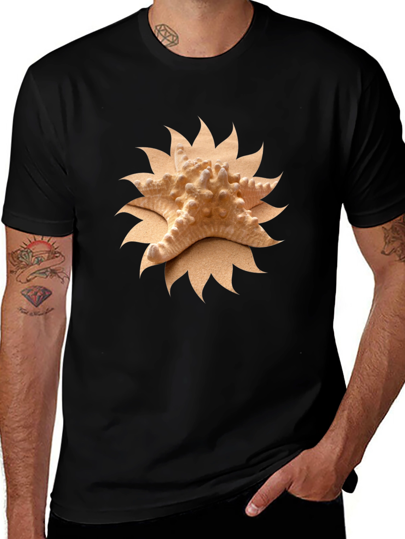 Variant 19 of Starfish Graphic Tee - Coastal Style Shirt