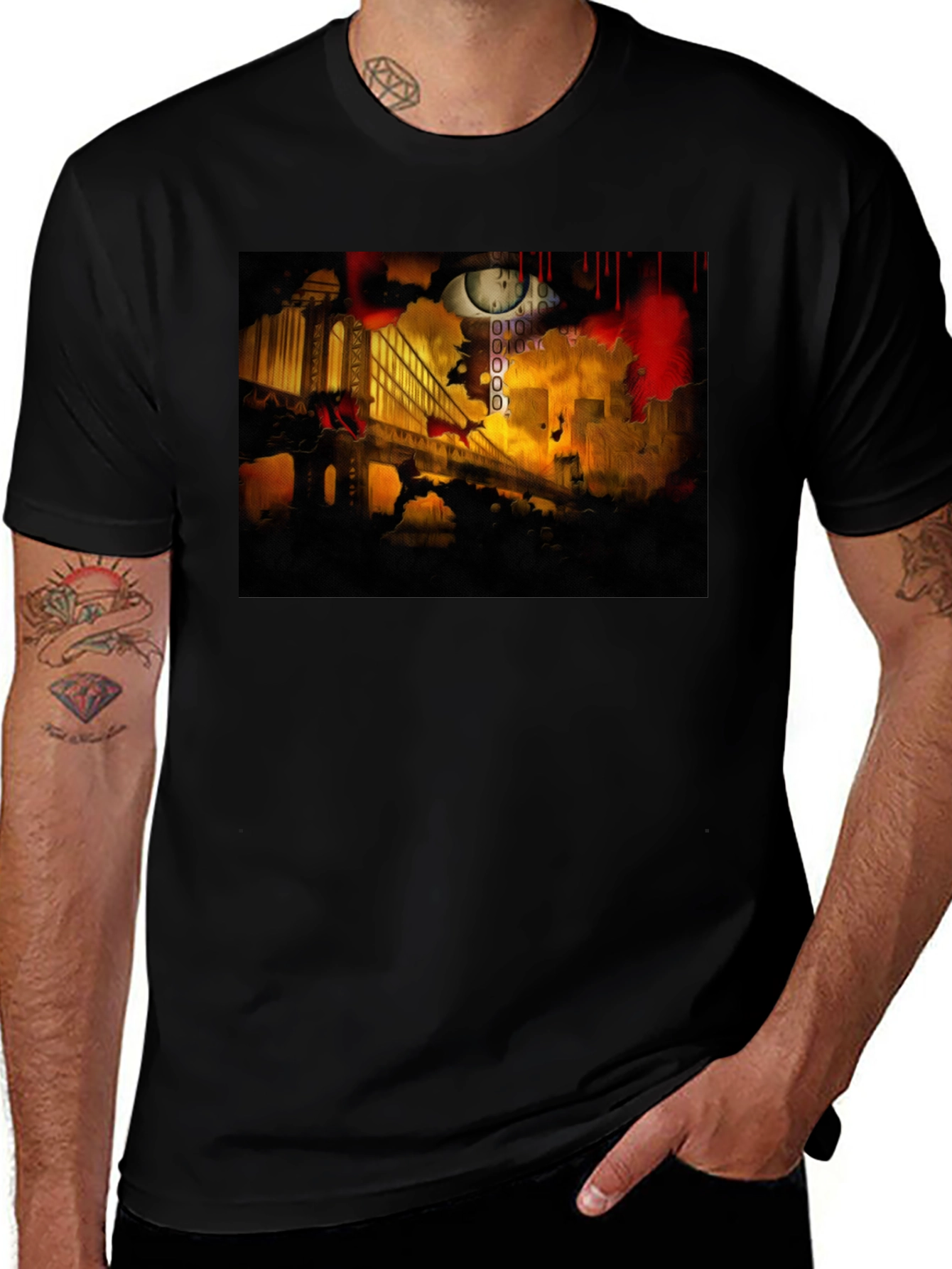 Variant 3 of Abstract Cityscape Graphic T-Shirt