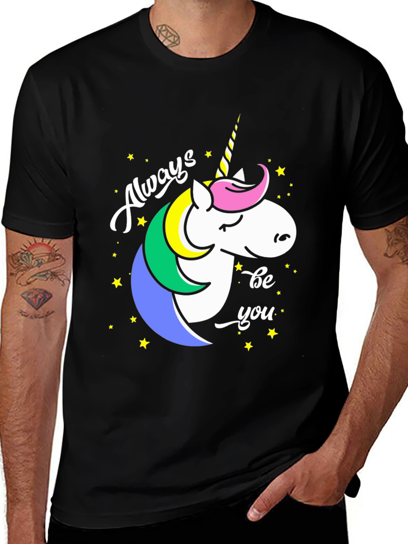 Variant 15 of Always Be You Unicorn Graphic Tee - Black