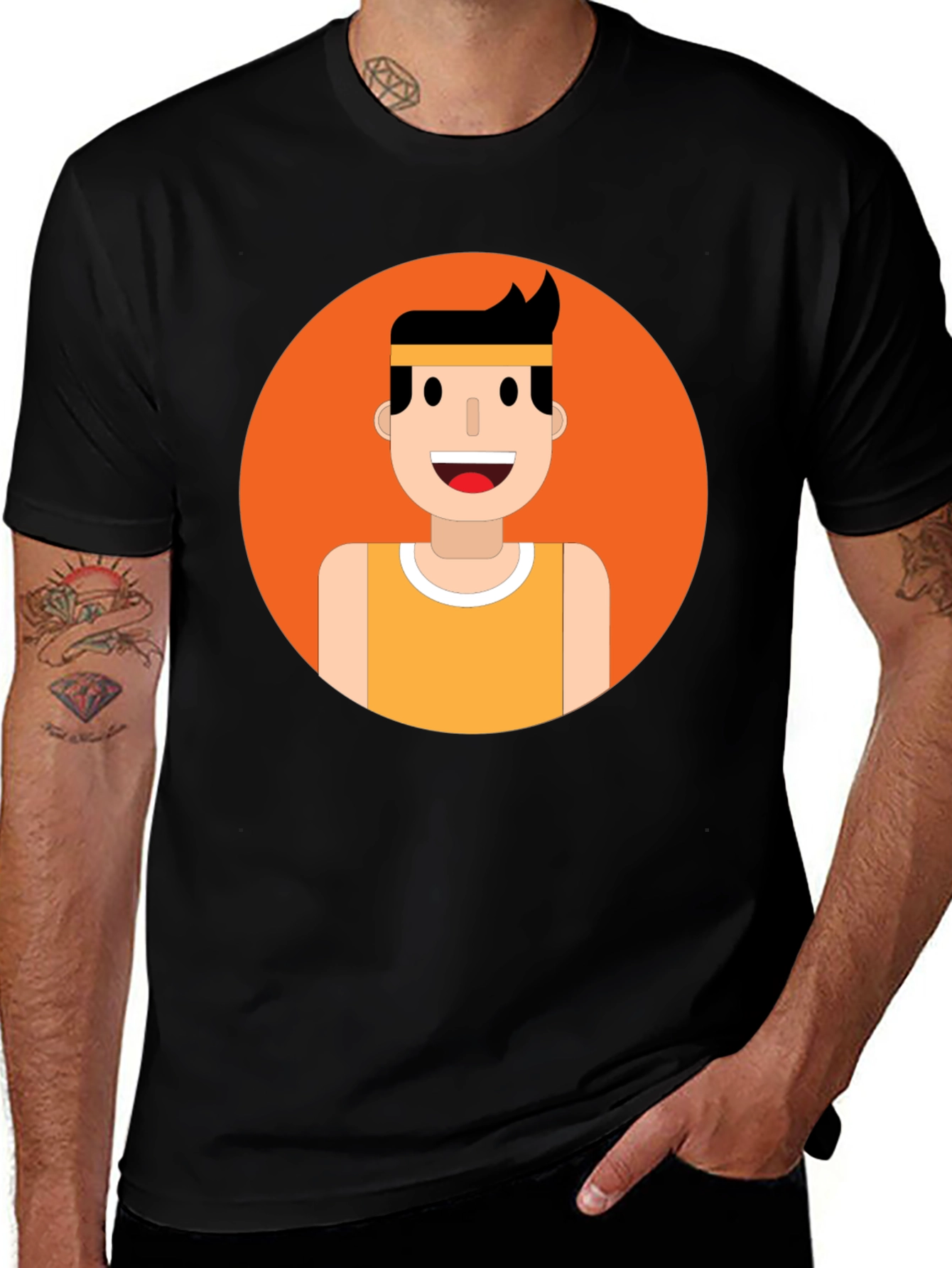 Variant 26 of Men's Graphic Tee - Smiling Runner Design