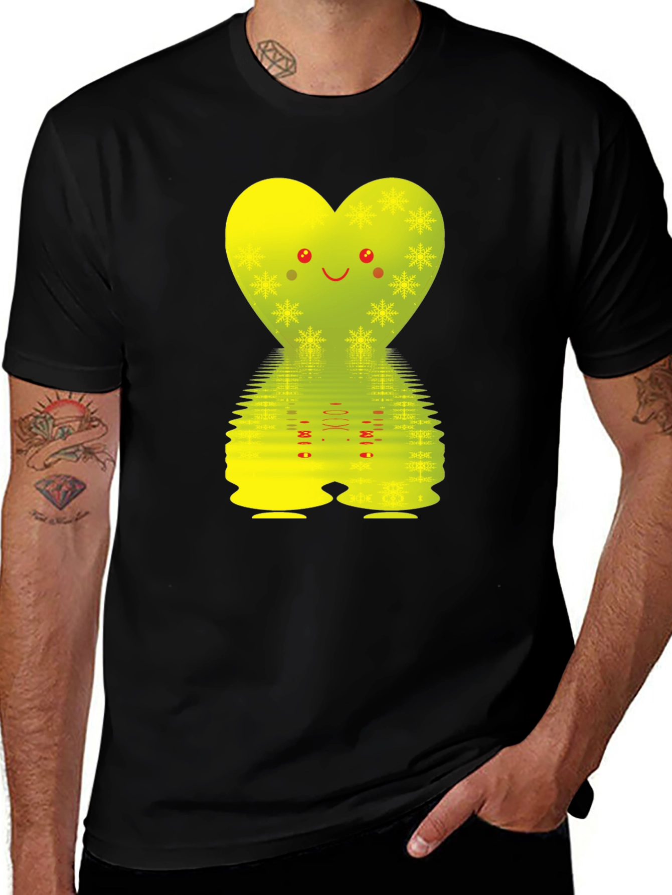 Variant 13 of Cute Heart Graphic T-Shirt - Black
