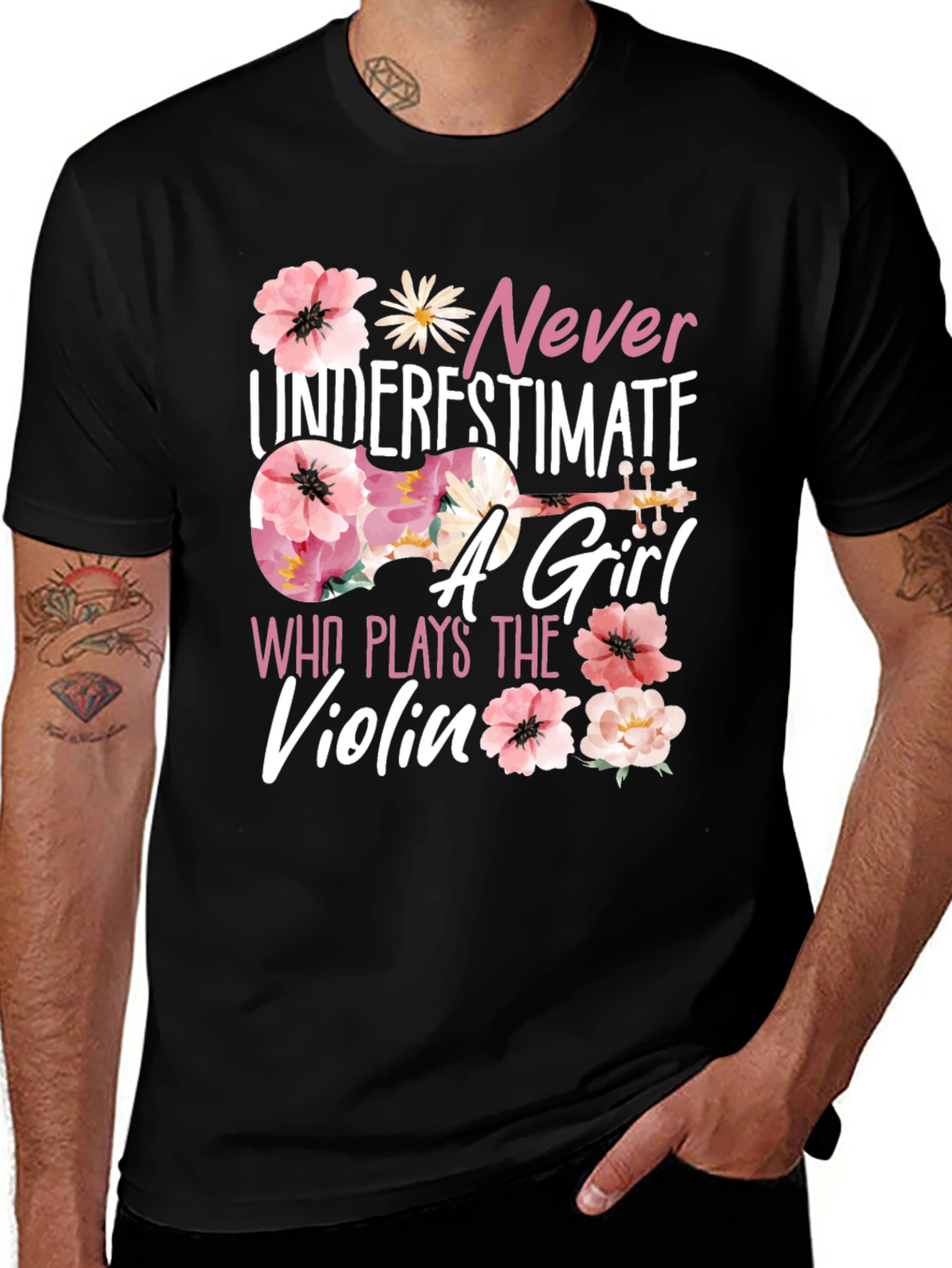 Variant 18 of Never Underestimate a Girl Who Plays Violin T-Shirt