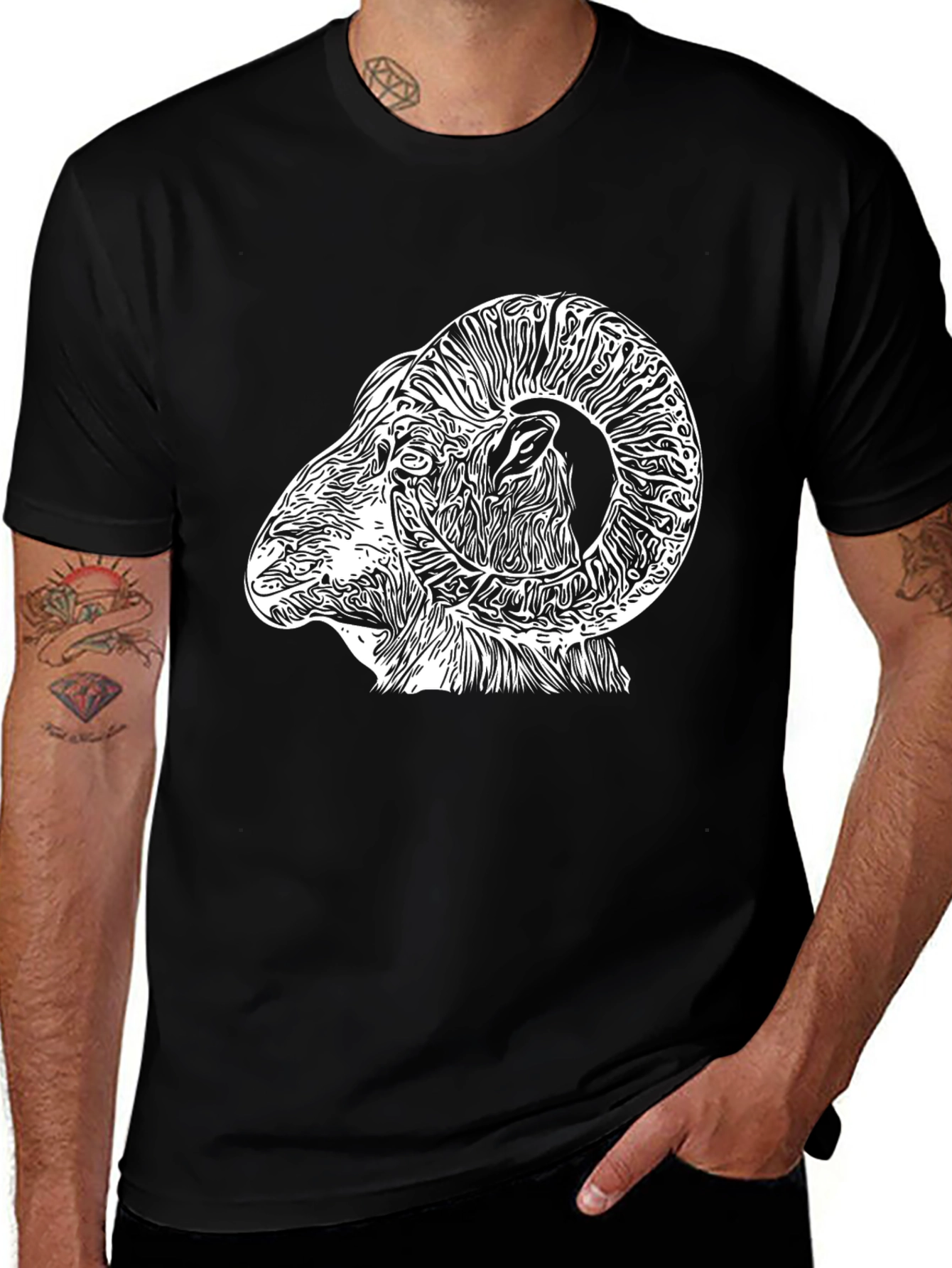 Variant 16 of Ram Graphic Tee - Unique Design