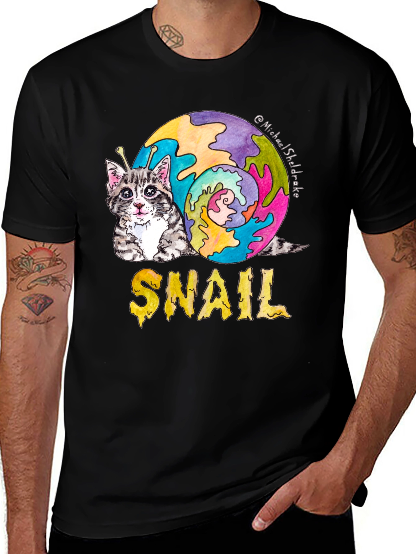 Variant 6 of Snail Cat T-Shirt: Cute and Unique Design
